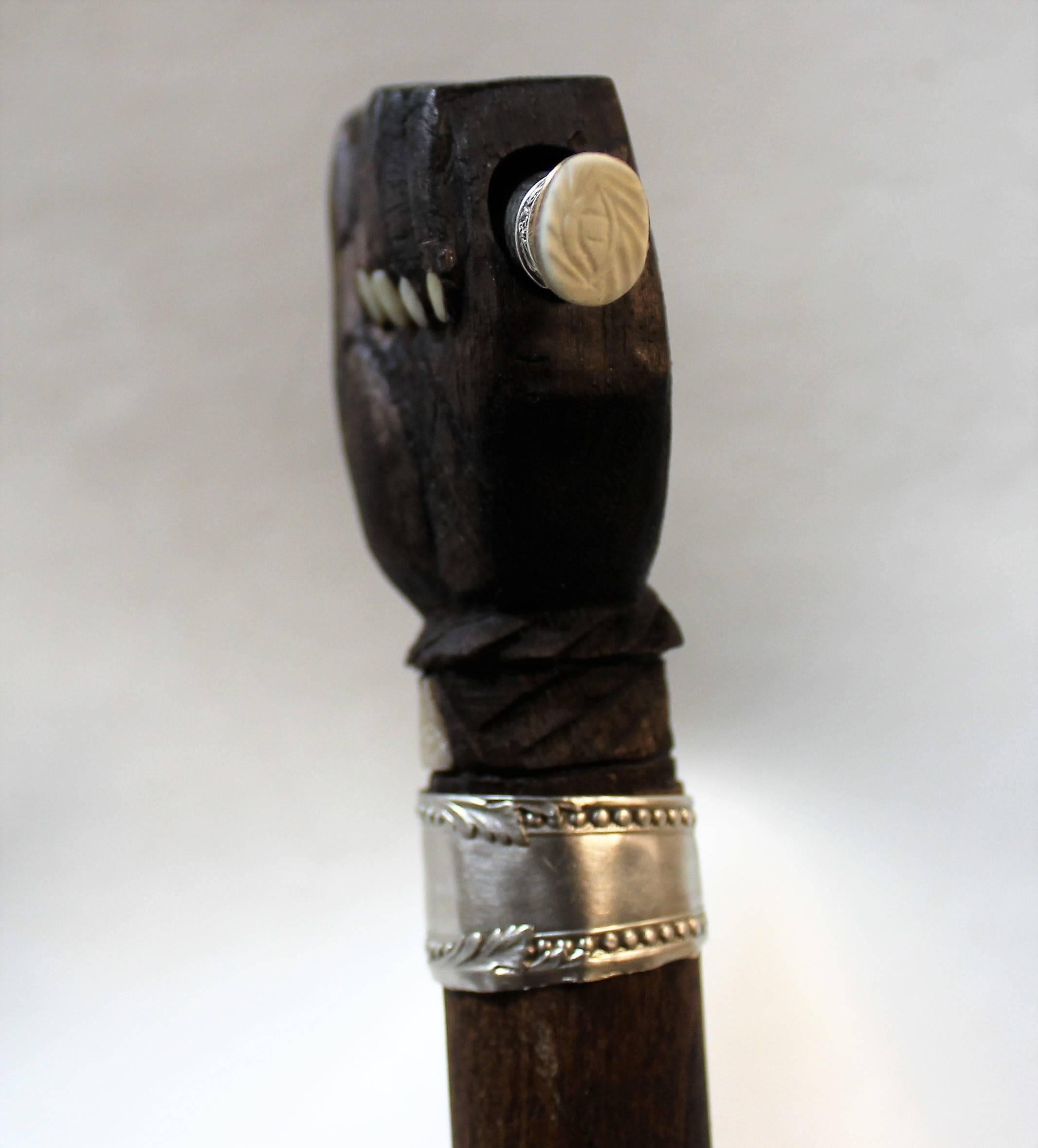 19th Century German Masonic Walking Stick and Silver Wax Seal In Good Condition In Hamilton, Ontario