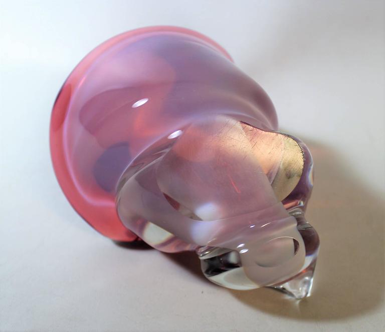 工芸品 Alfredo Barbine Murano Conch Shell Bowl or Vase Attributed to Alfredo