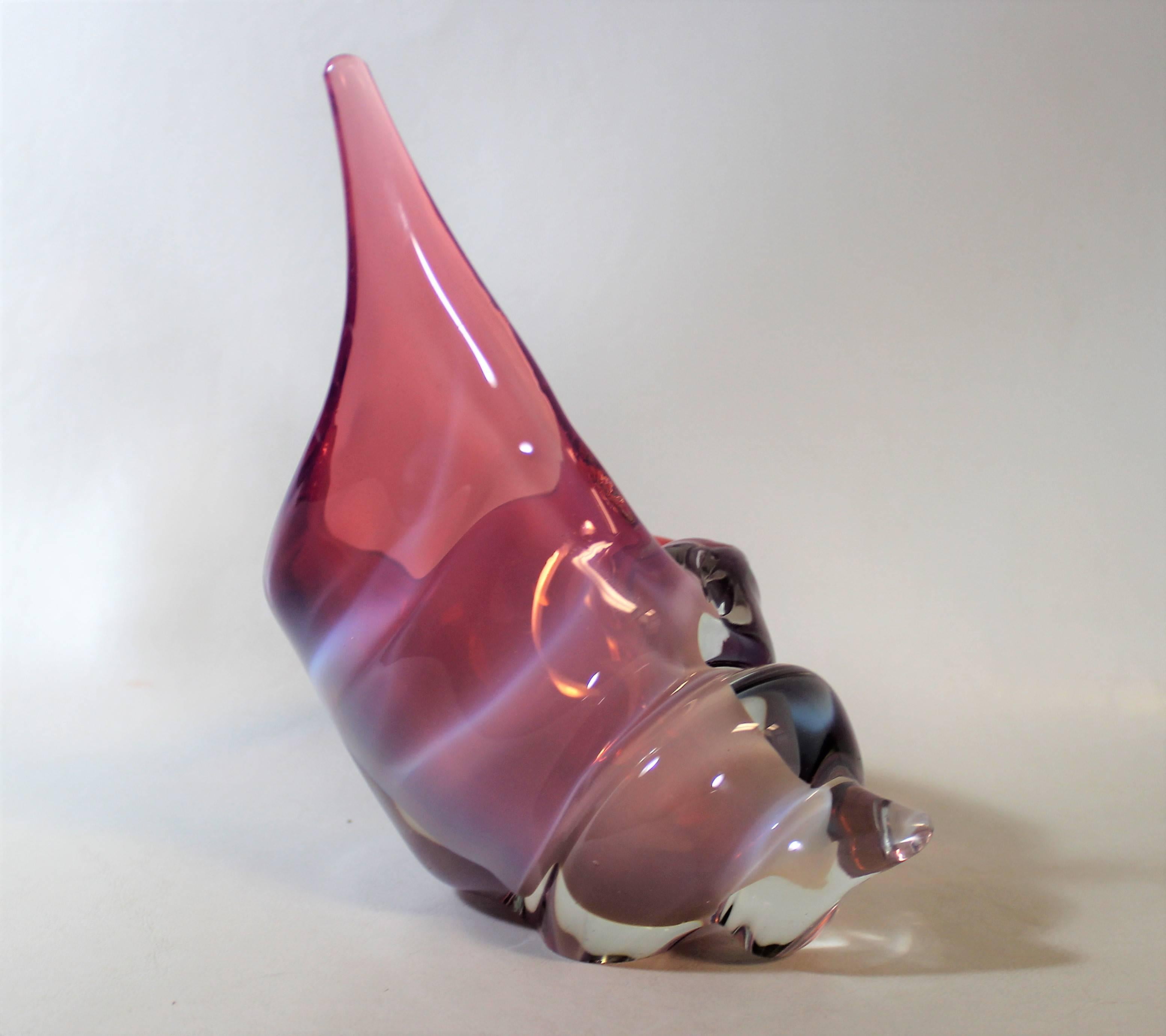 Murano conch shell bowl or vase attributed to Alfredo Barbine.