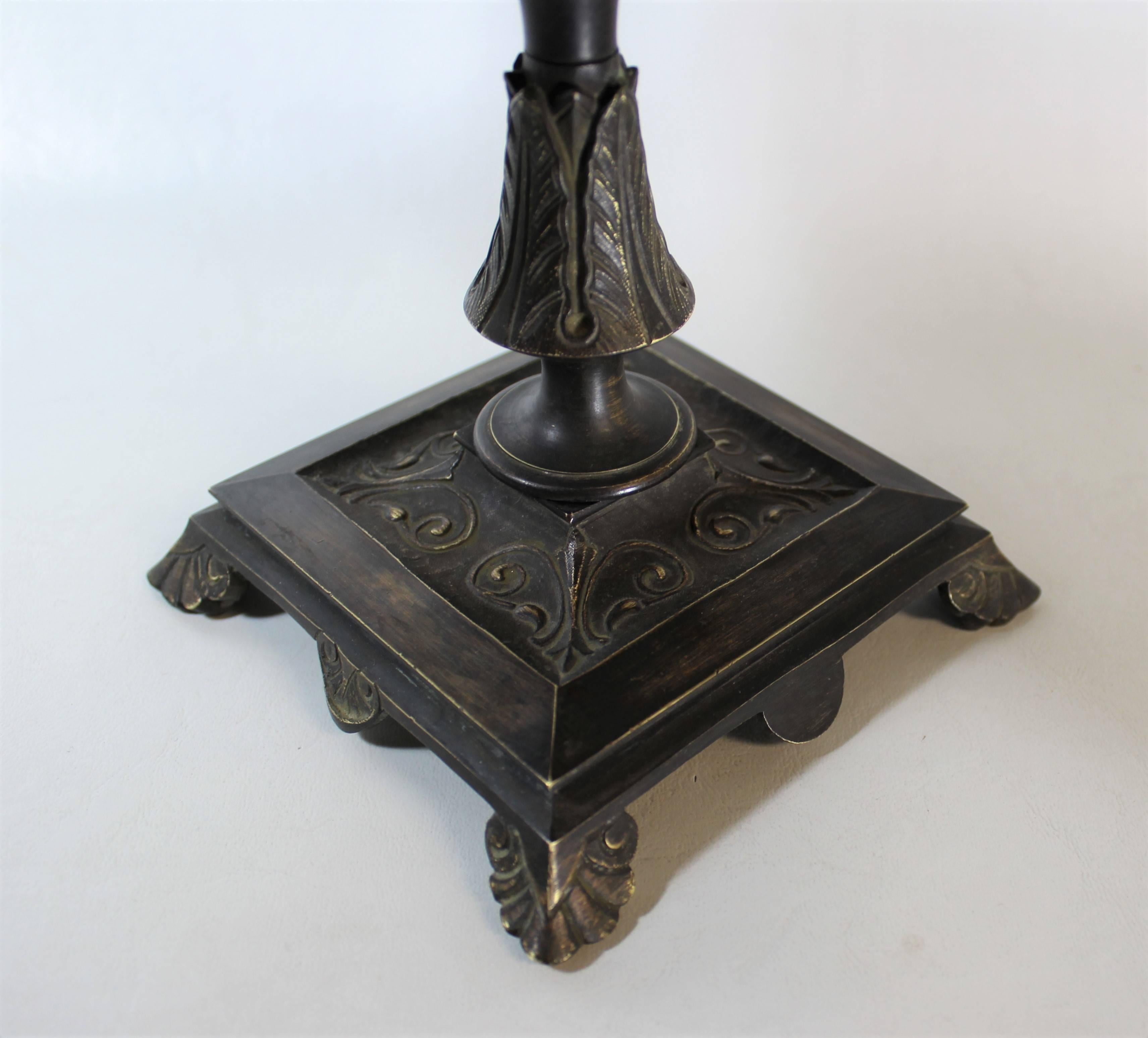 19th Century Neoclassical Bronze and Ebonized Tazza with Gold Gilt Medallion For Sale 1