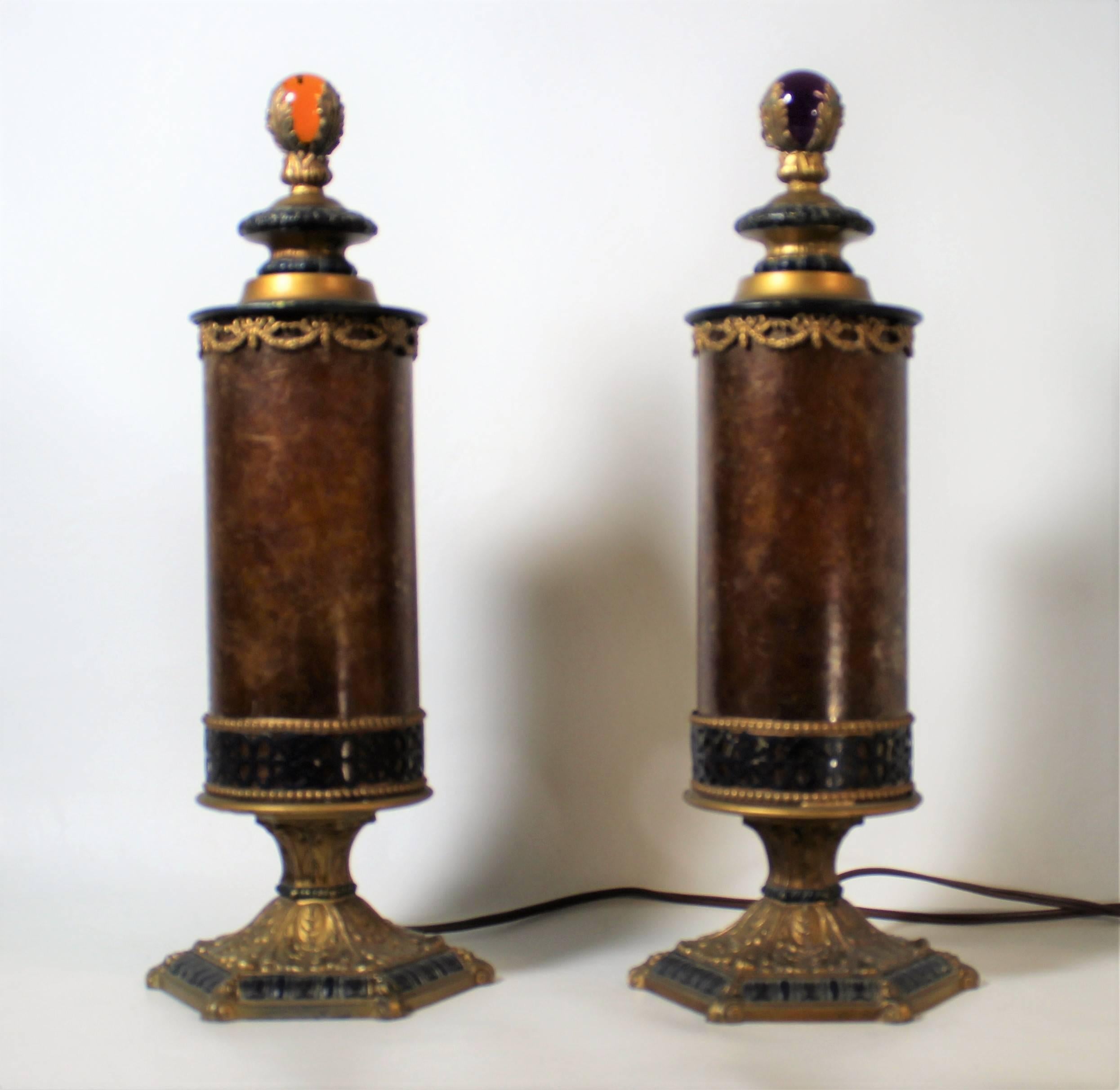Pair of Arts & Crafts Mica Lamps 2