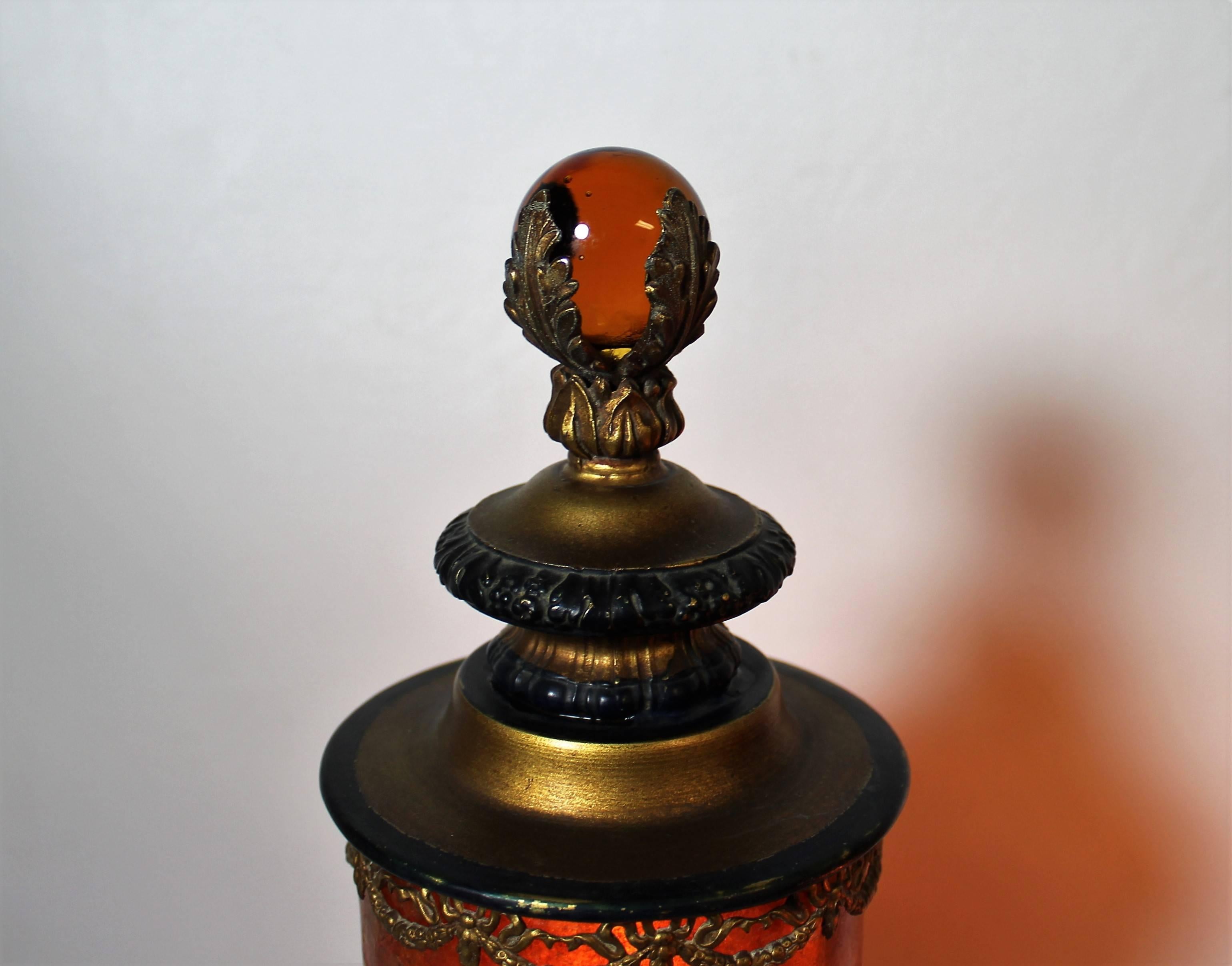 Pair of Arts and Crafts Mica lamps.