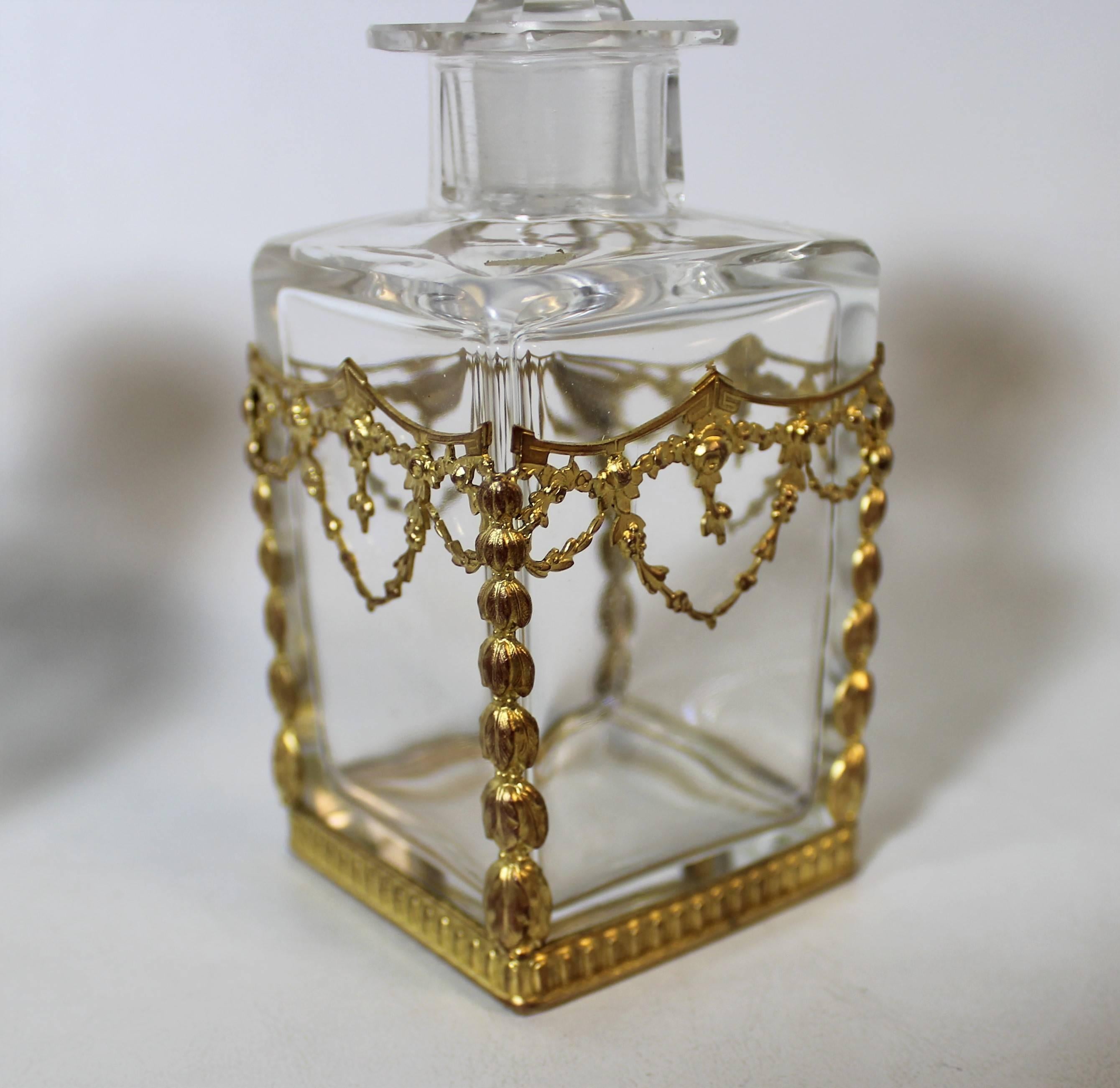 20th Century Pair of French Ormolu-Mounted Perfume Bottles