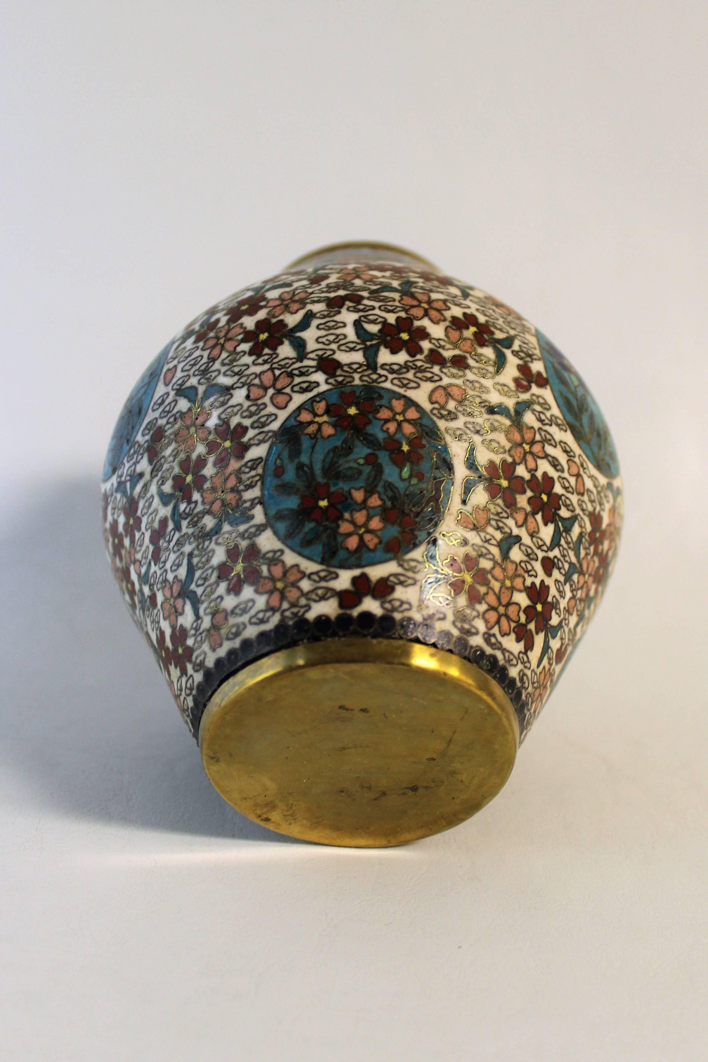 19th Century Japanese Meiji Period Cloisonne Vase