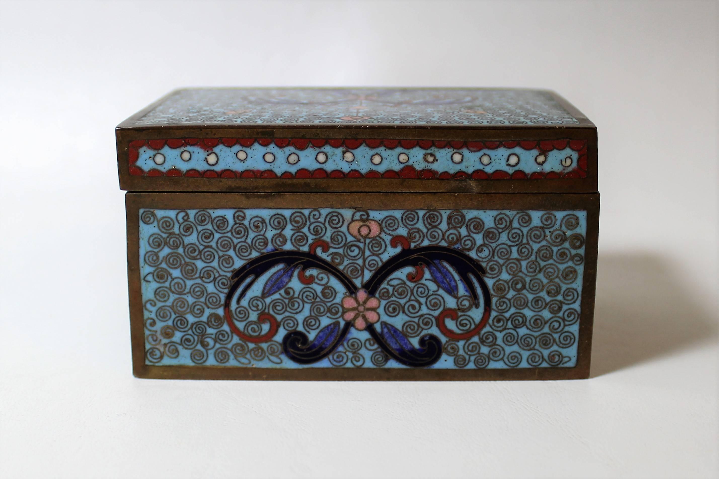 Enamel 19th Century Chinese Cloisonne Decoritive Box
