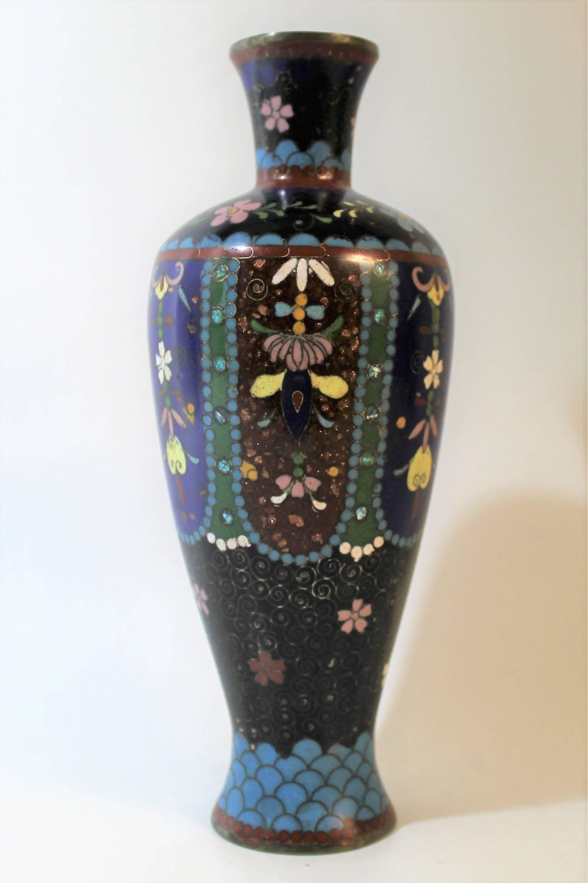 Japanese Meiji period cloisonné vase.