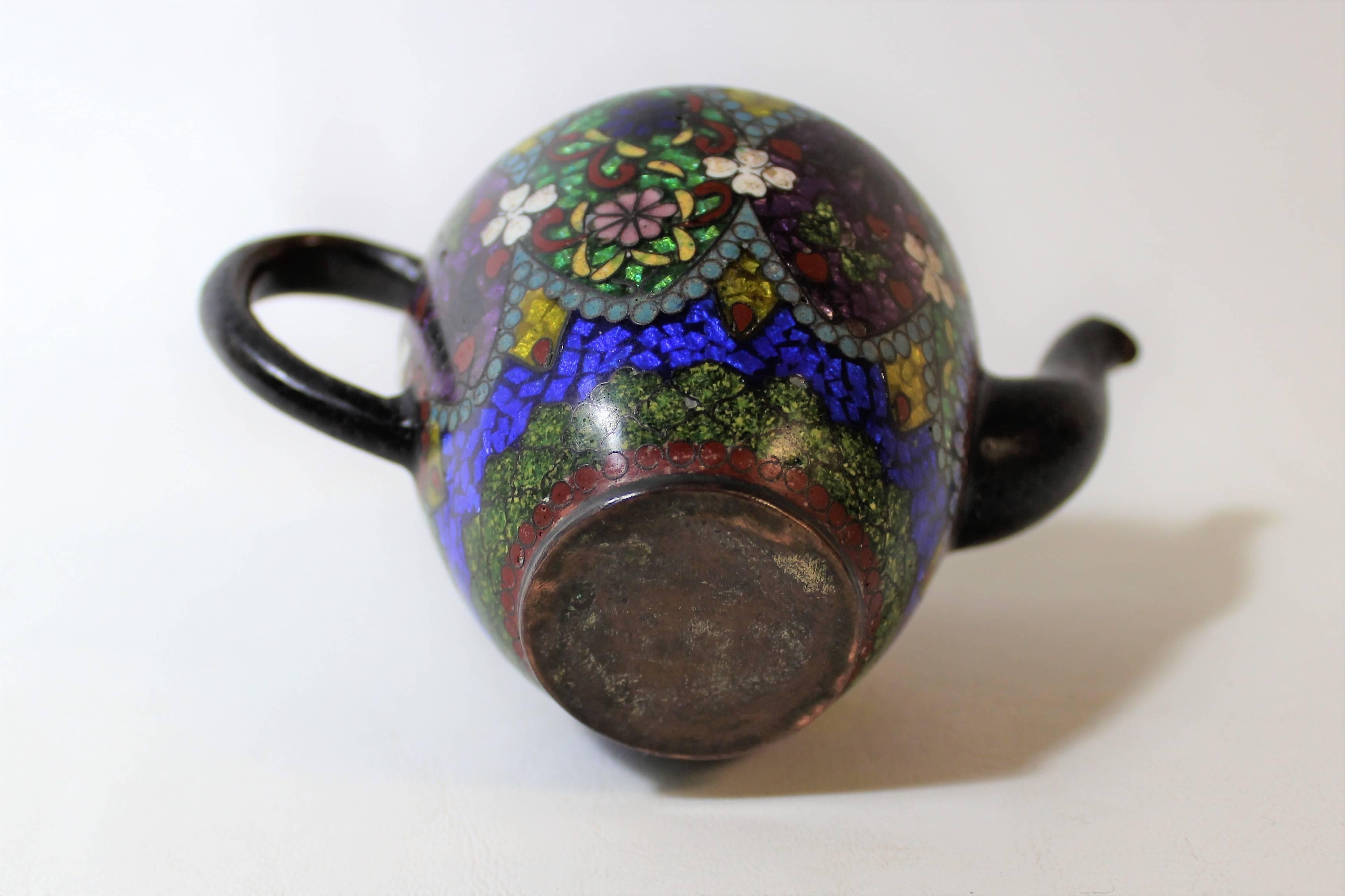 Enamel Japanese Meiji Period Cloisonne Miniature Teapot