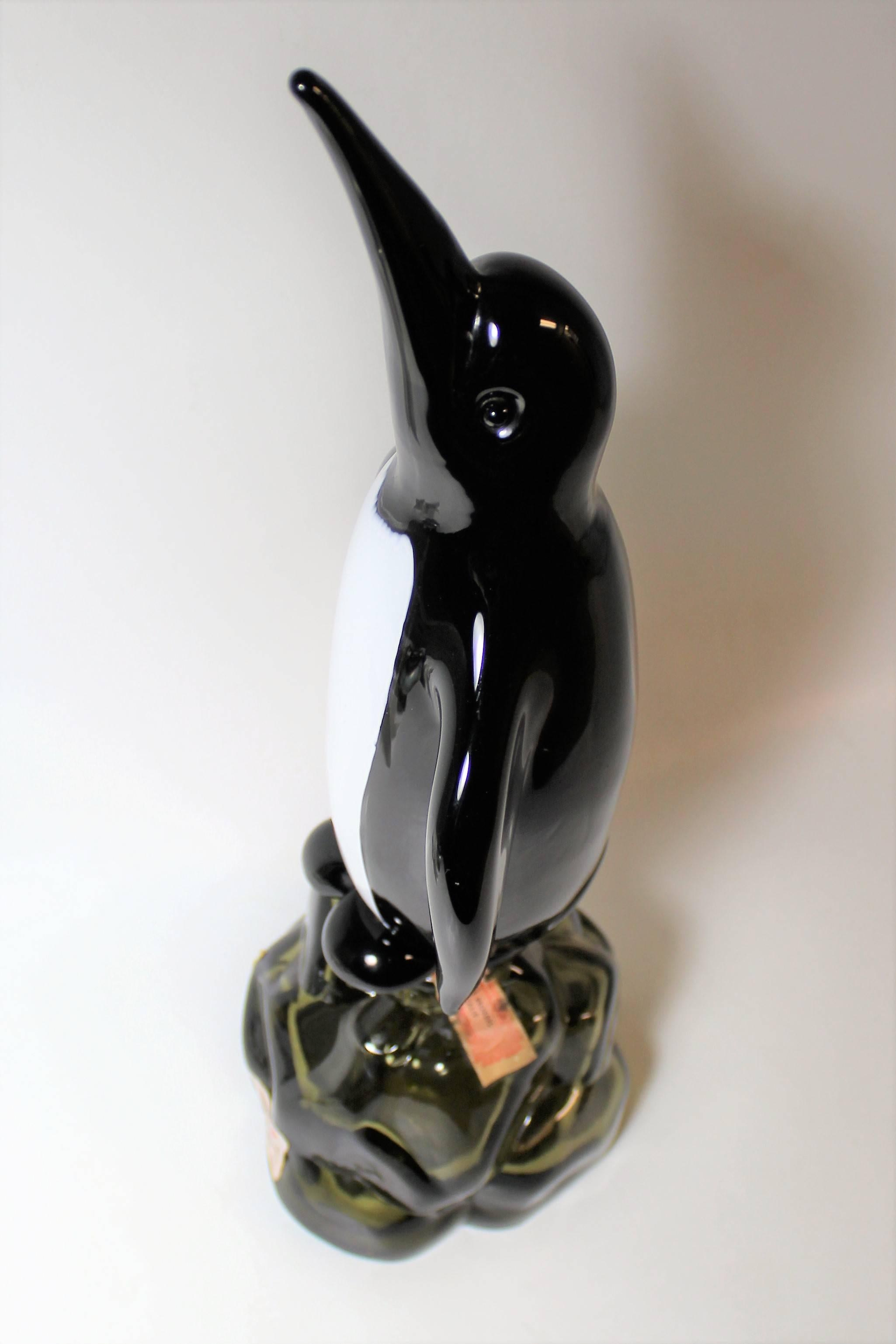 Italian Archimede Seguso for Girolamo Luxardo Alabastro Murano Penguin Bottle For Sale