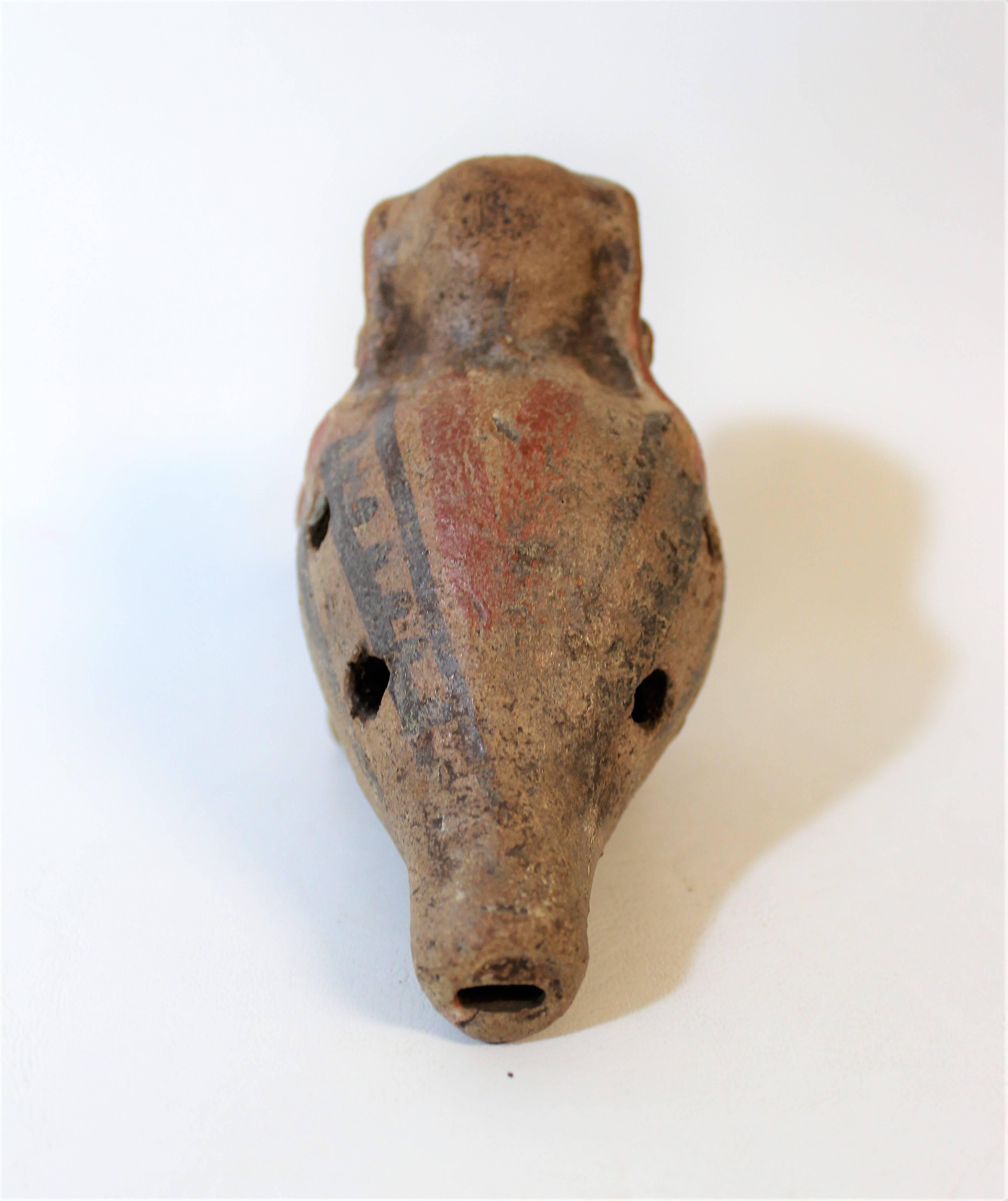 Pre-Columbian Zoomorphic Ocarina Musical Instrument In Good Condition In Hamilton, Ontario