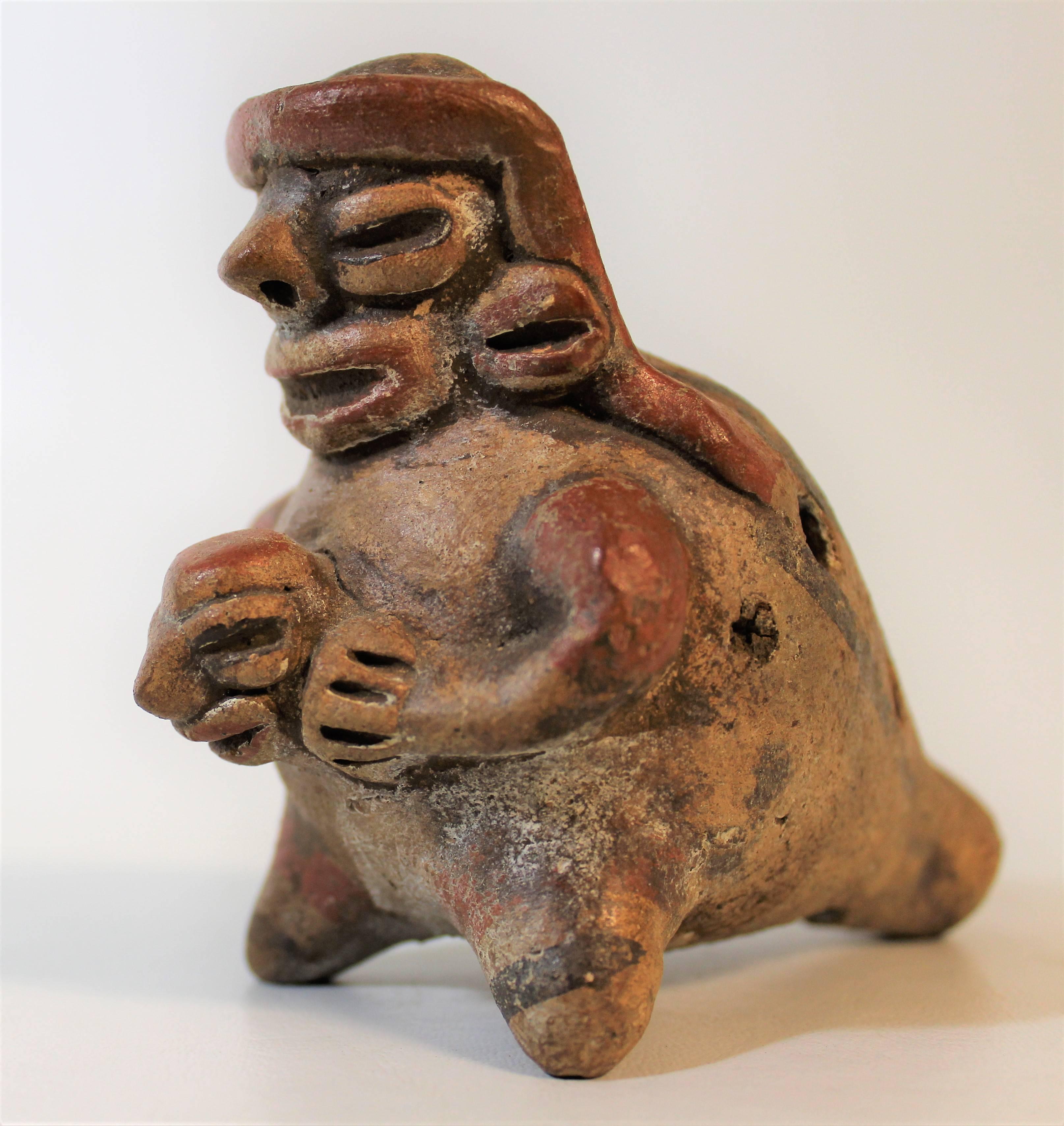 18th Century and Earlier Pre-Columbian Zoomorphic Ocarina Musical Instrument