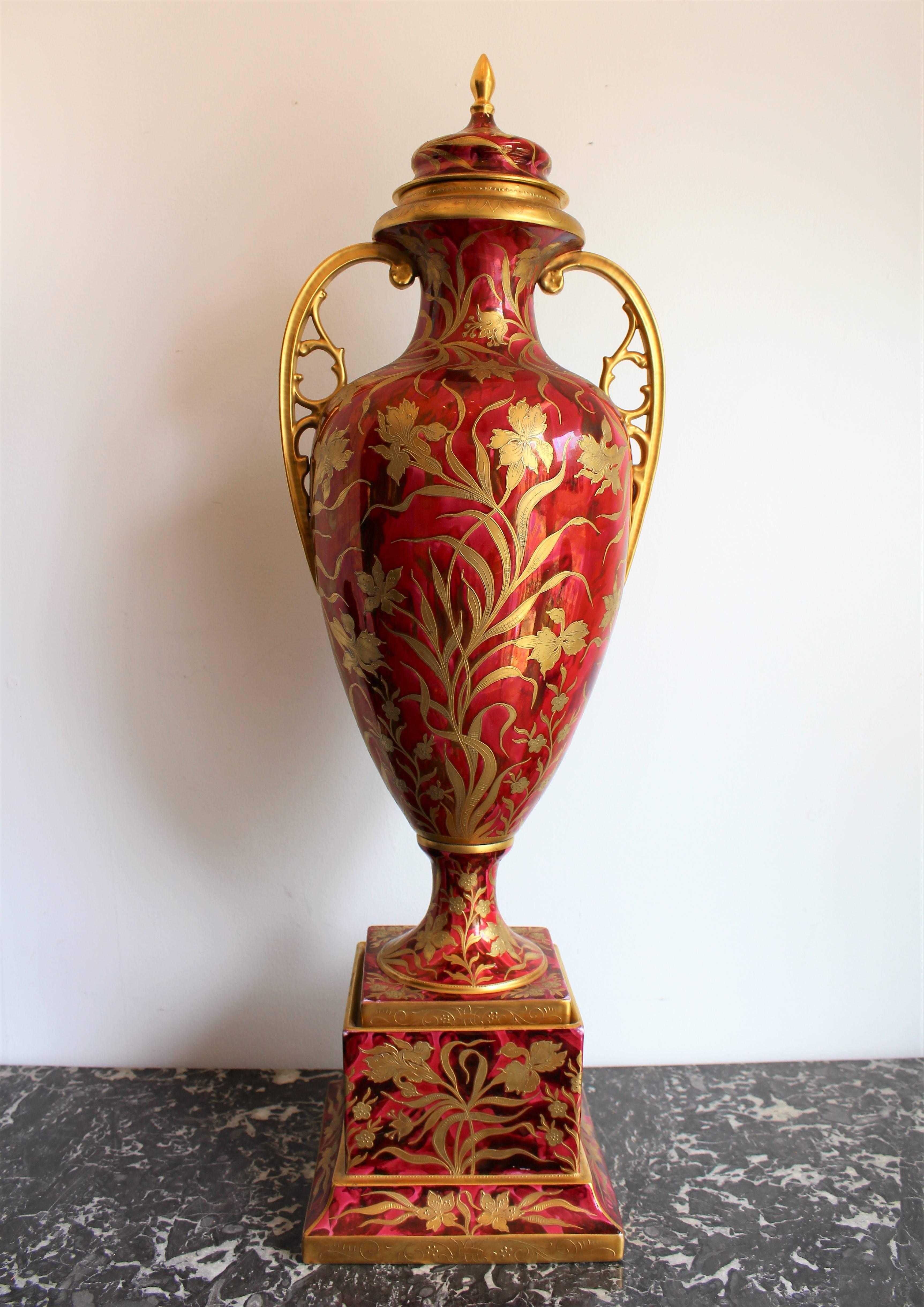 Austrian Monumental Royal Vienna Style Art Nouveau Vase or Urn