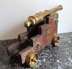 Pair of 19th Century Brass Models of Naval Deck Cannons