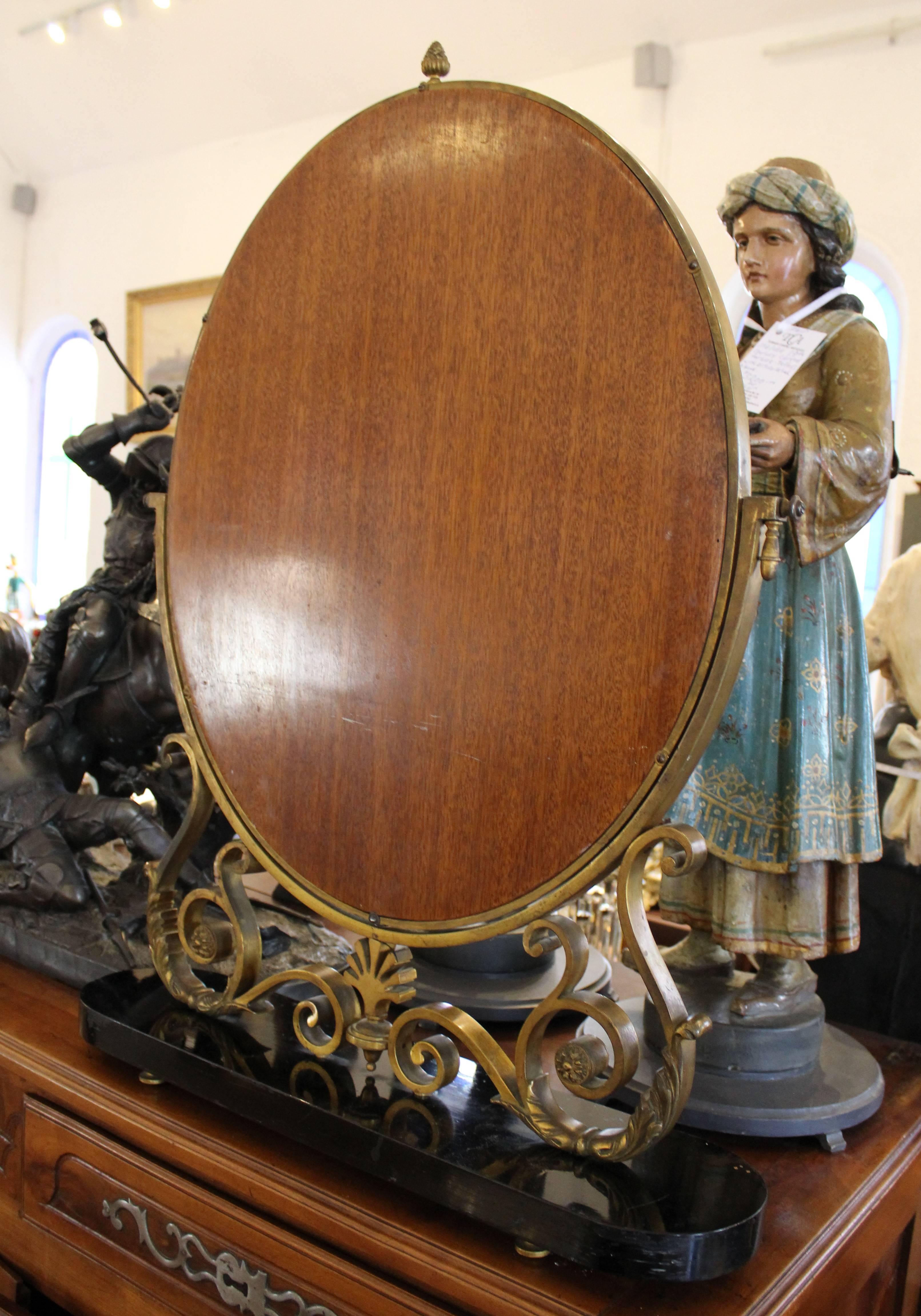 French Art Deco Bronze Table Mirror For Sale 3
