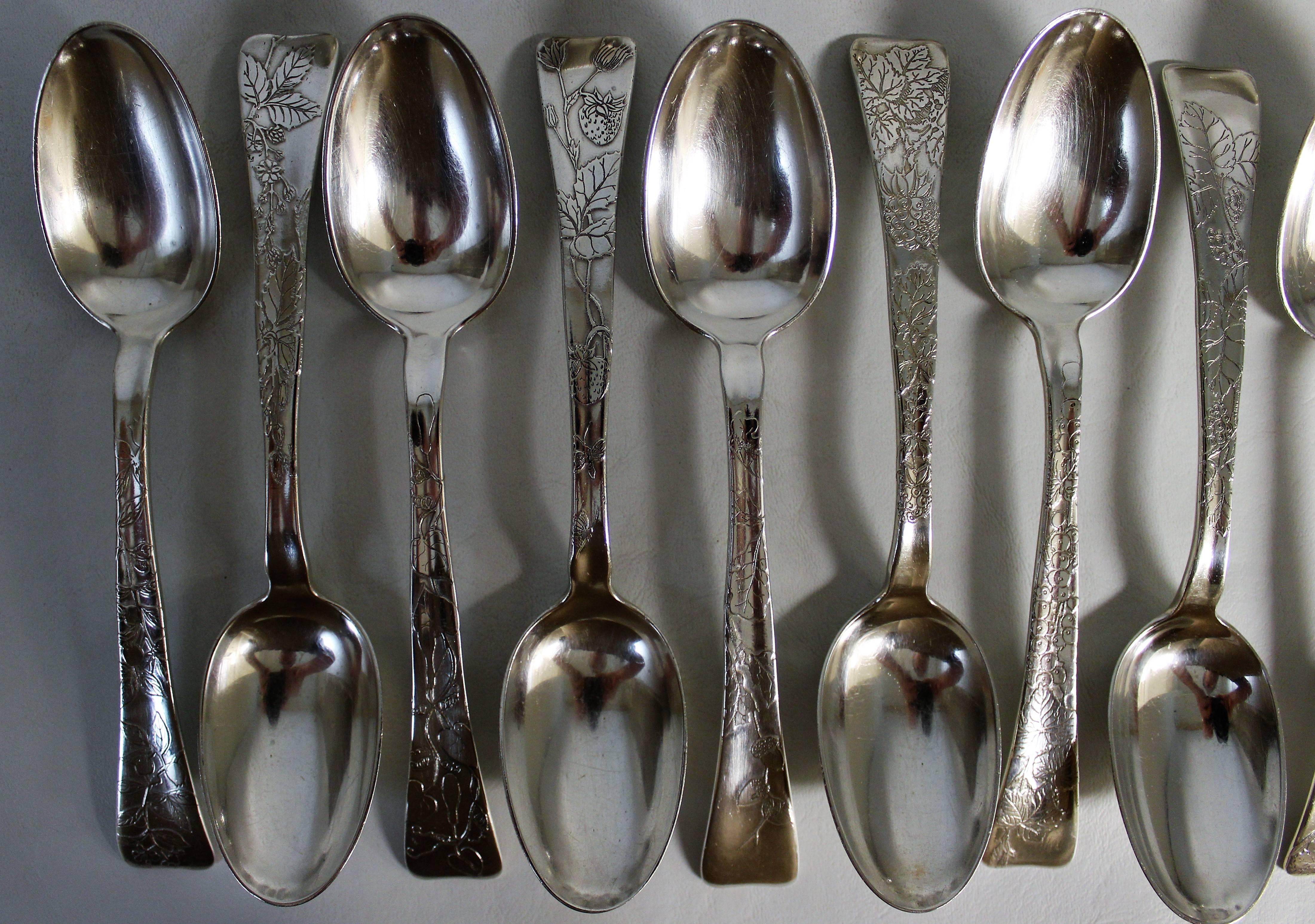 American Tiffany 'Lap-Over-Edge' Spoons Designed by Charles T. Grosjean