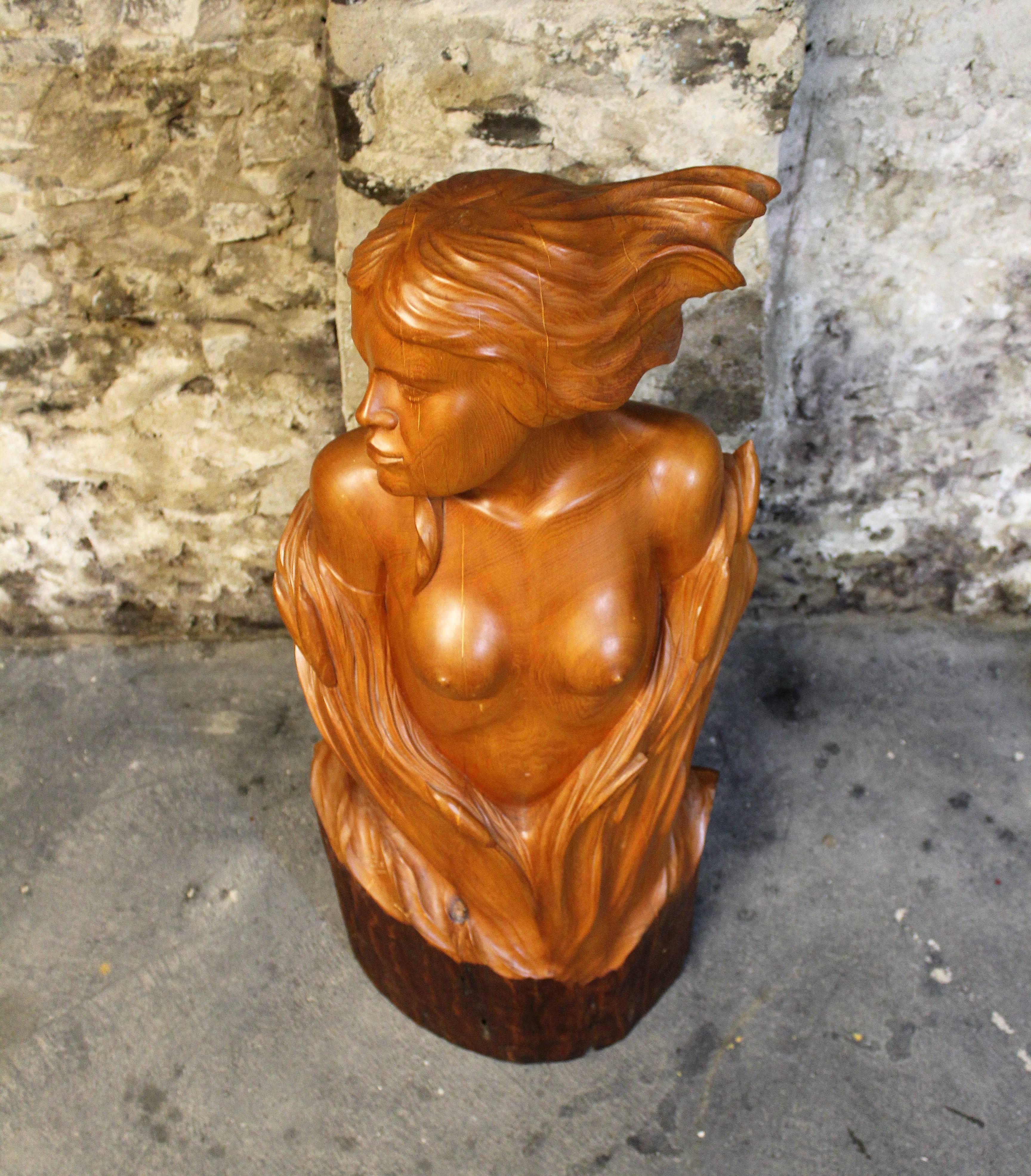 20th Century Gilles Jacques Cloutier Large Female Nude Sculpture For Sale