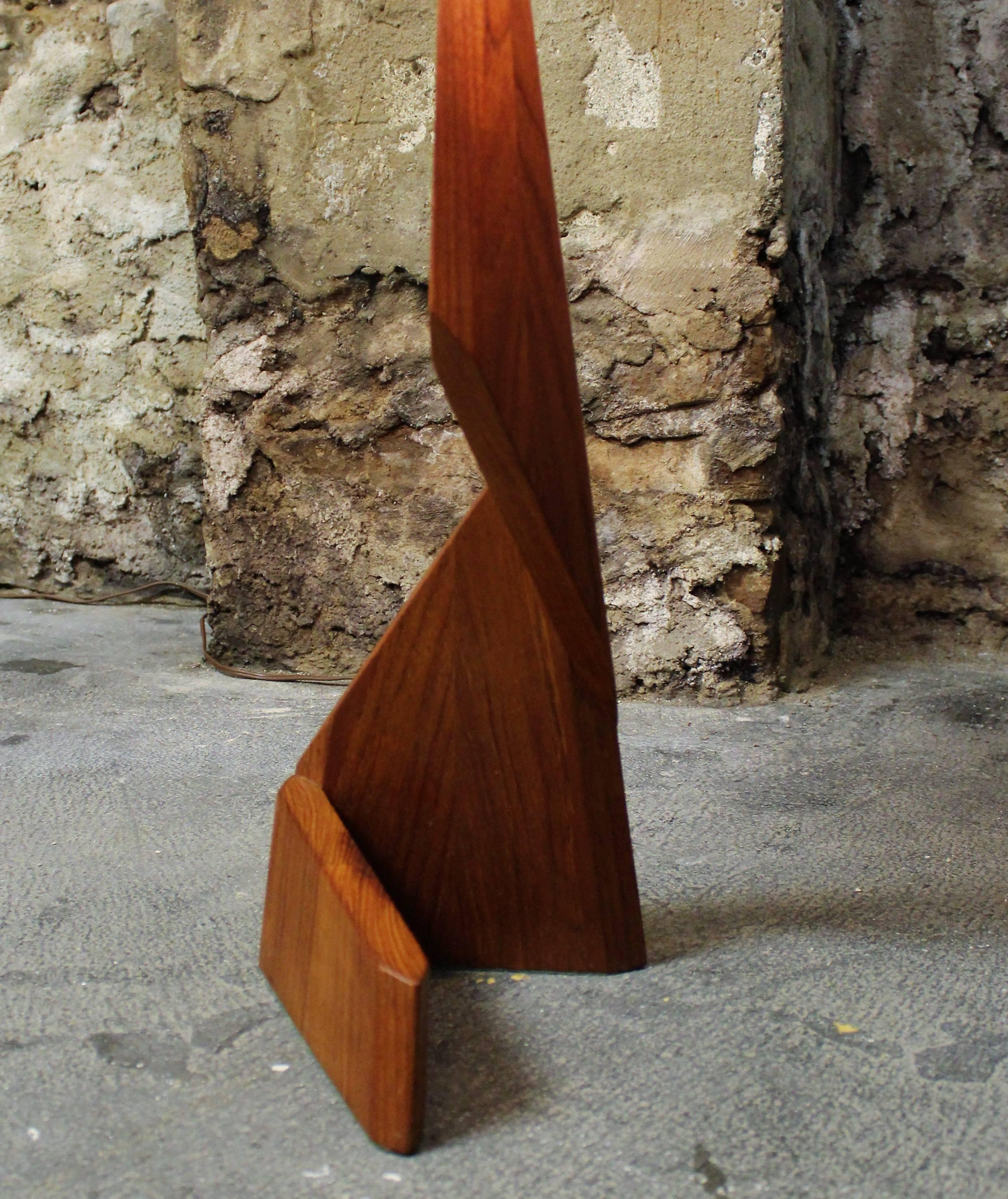 Two Danish Teak Sculptural Floor and Table Lamps 1