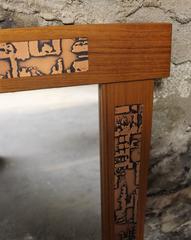 Pedersen und Hansen Dänisch Modern Teak und Kupfer Inlay Spiegel