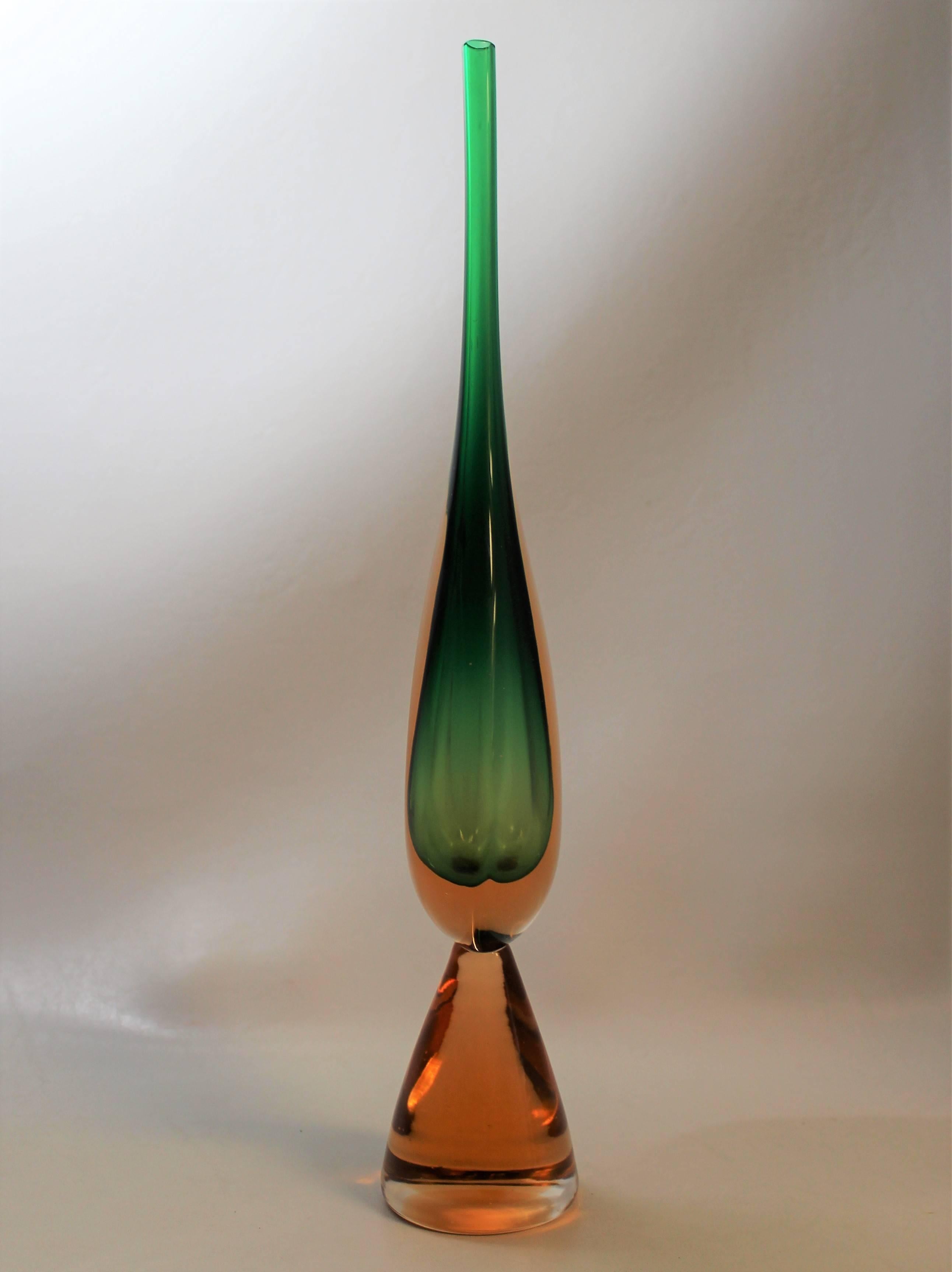 "Sommerso" Murano glass vase by Luciano Gaspari for Salviati.