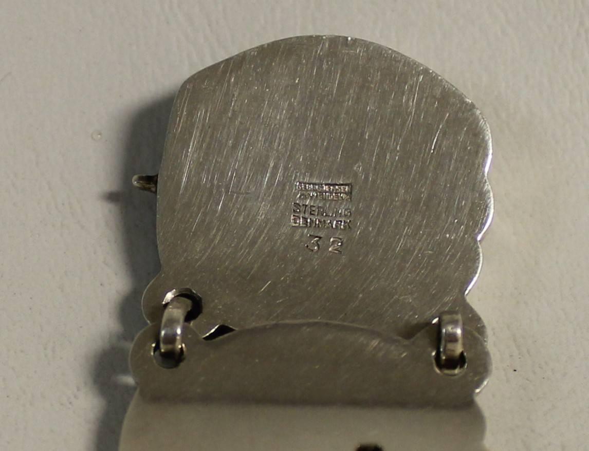 Danish Georg Jensen Sterling Silver Dove Bracelet For Sale