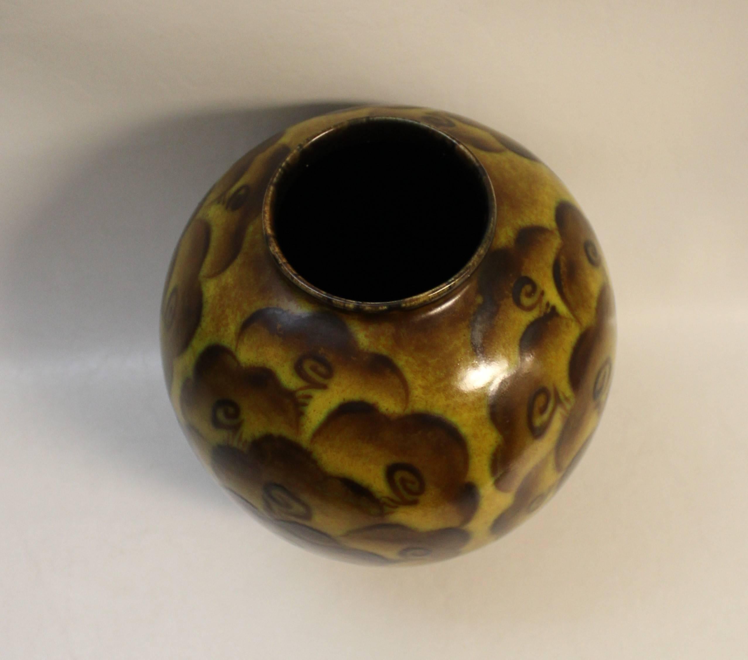 Belgian Charles Catteau for Boch Freres Keramis Art Deco Vase 
