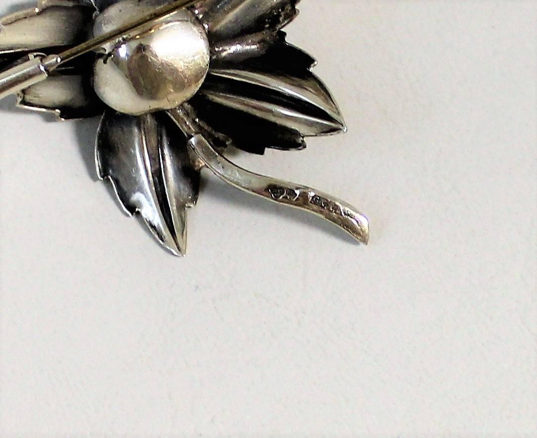 Ge-Kå Smycken Swedish Sterling Silver Modernist Brooch Pin In Good Condition In Hamilton, Ontario