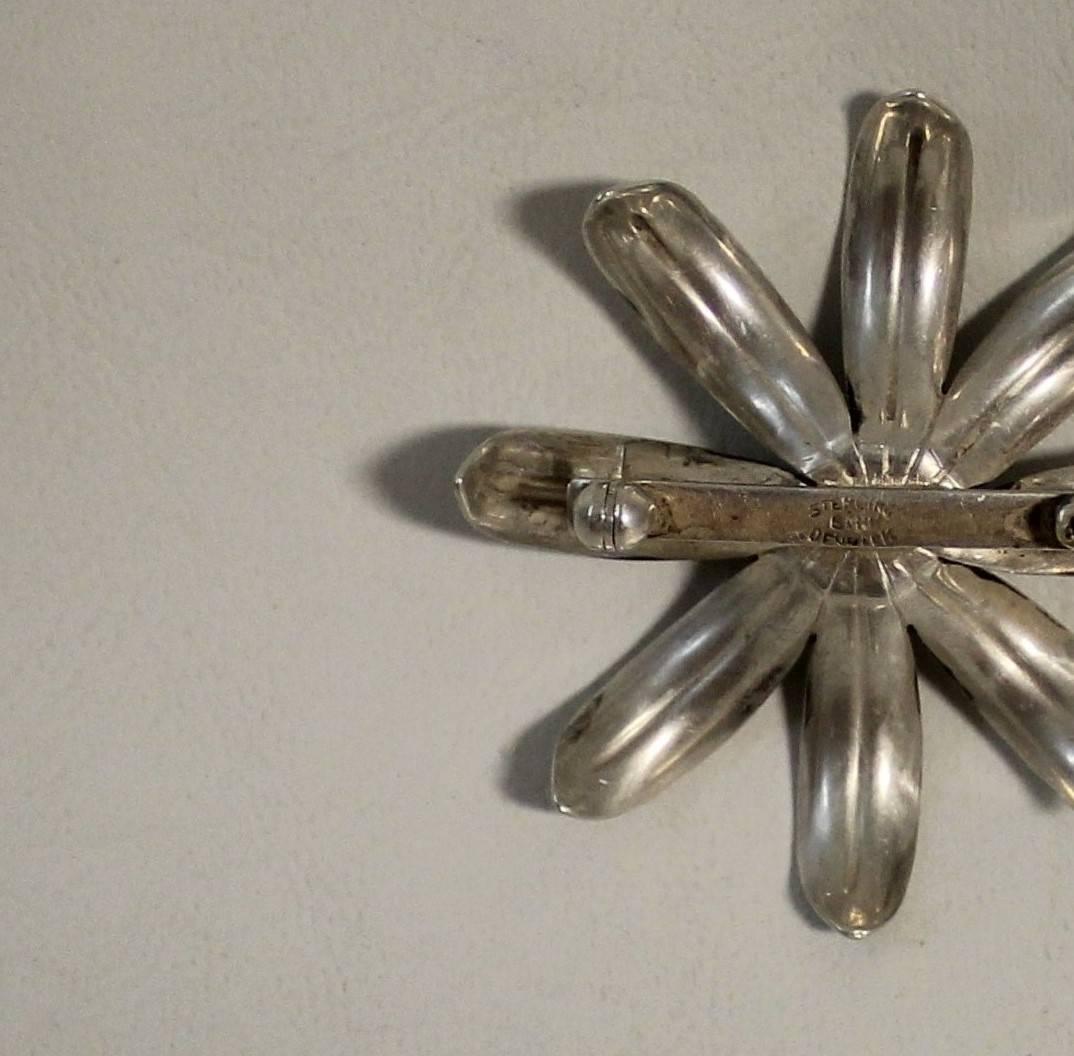 Borge Malling Jensen Danish Sterling Silver and Moonstone Modernist Brooch Pin 1