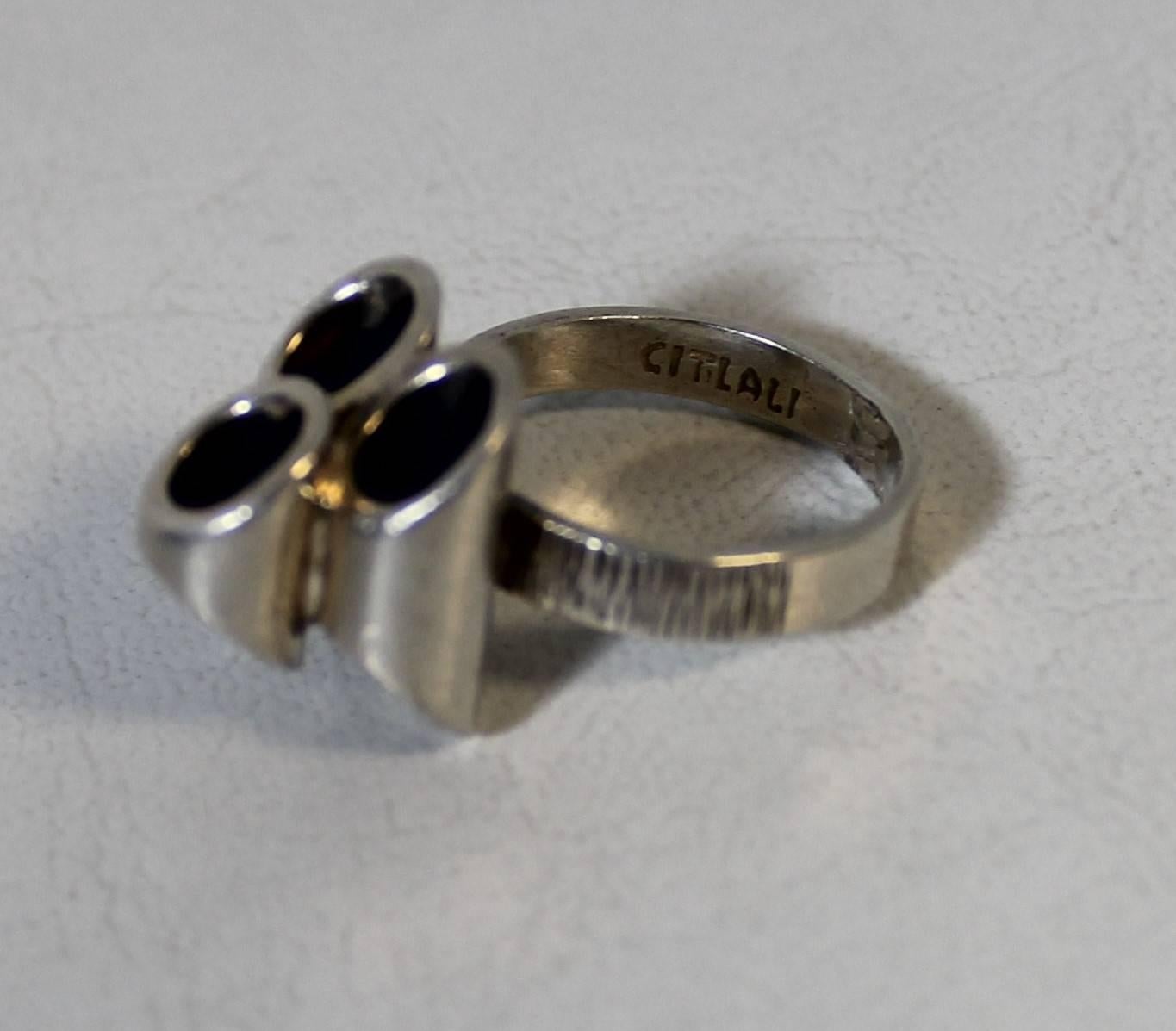 Citlali Manuel Porcayo Sterling Silver Brutalist Ring In Good Condition In Hamilton, Ontario