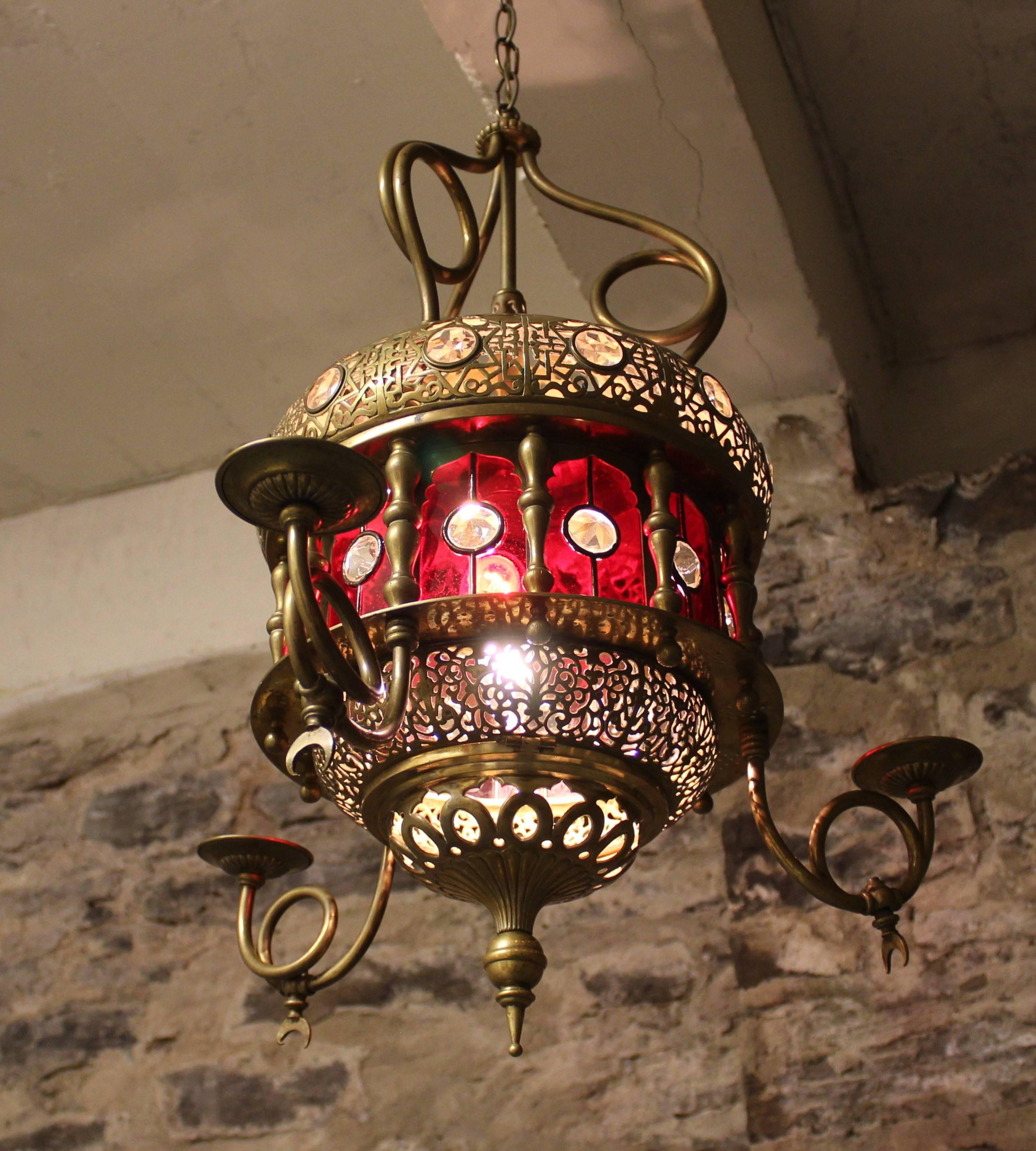 Moroccan Moorish Glass Lantern/Light For Sale 2
