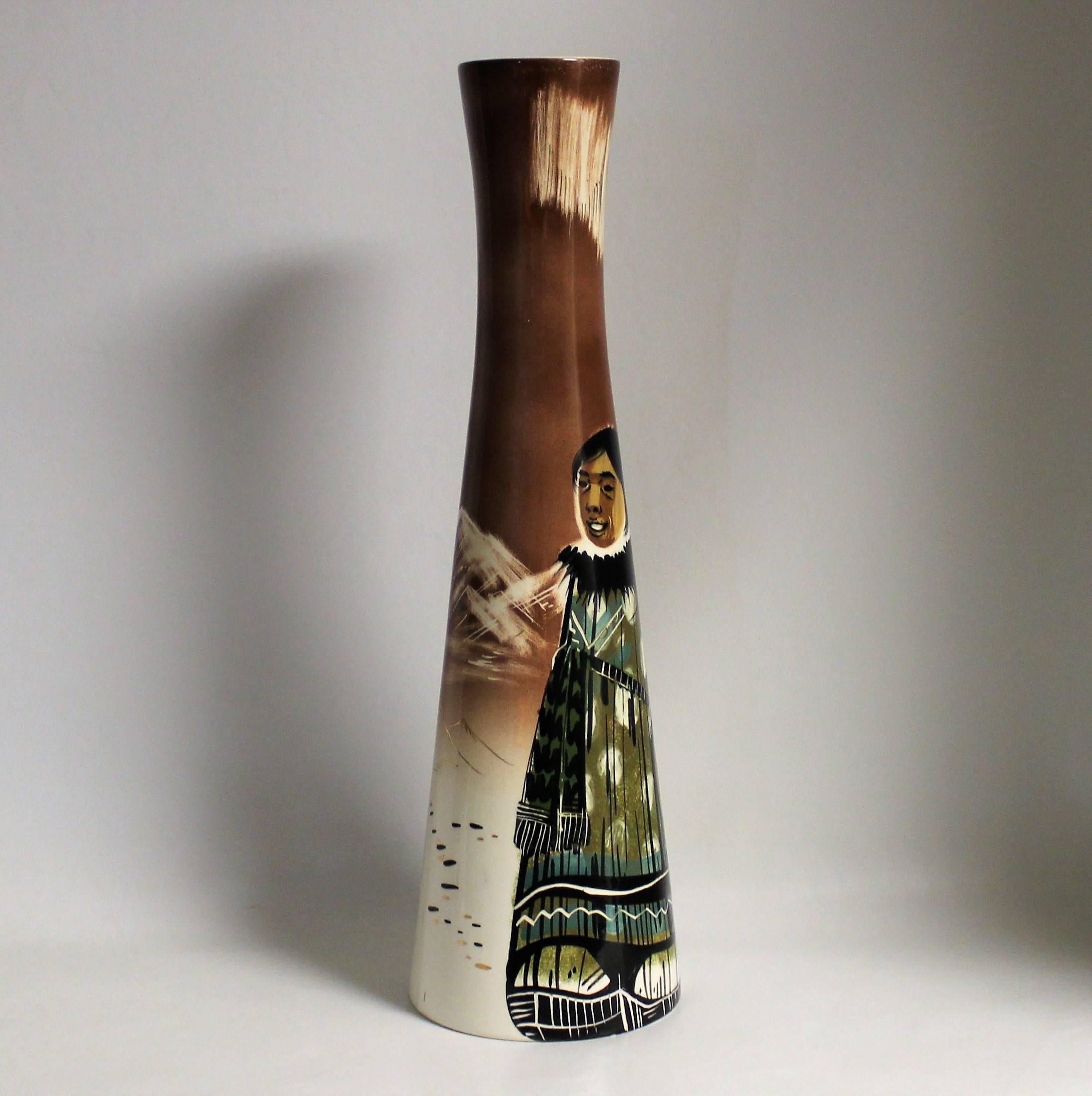 Mid-Century Modern Vase Eskimo en céramique de Sascha Brastoff en vente
