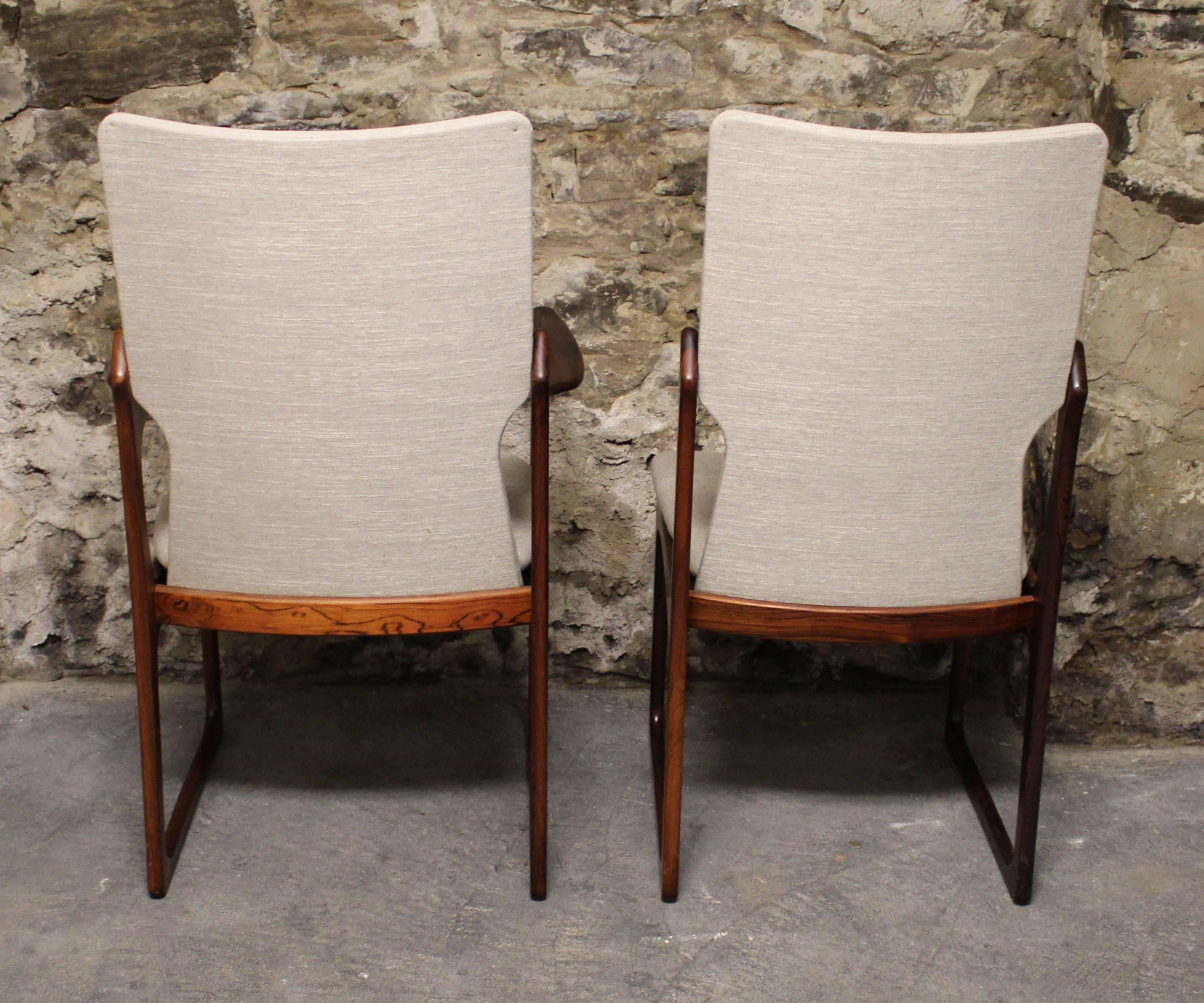 Scandinavian Modern Six Danish Rosewood Dining Chairs by Art Furn