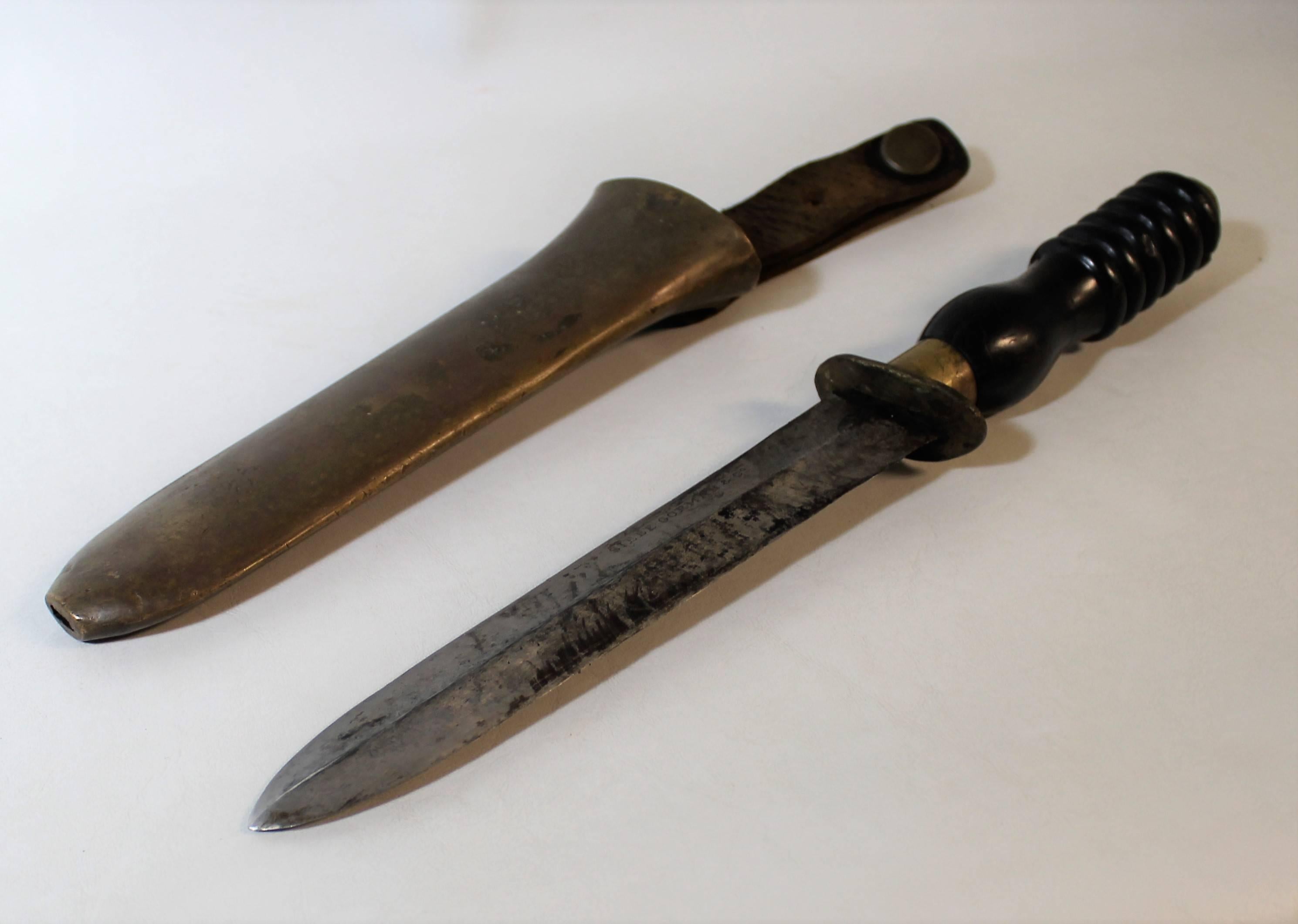 British Siebe Gorman Military Diving Knife with Scabbard