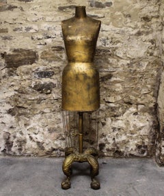 19th Century Dress Form with Cast Iron Ball Claw Feet