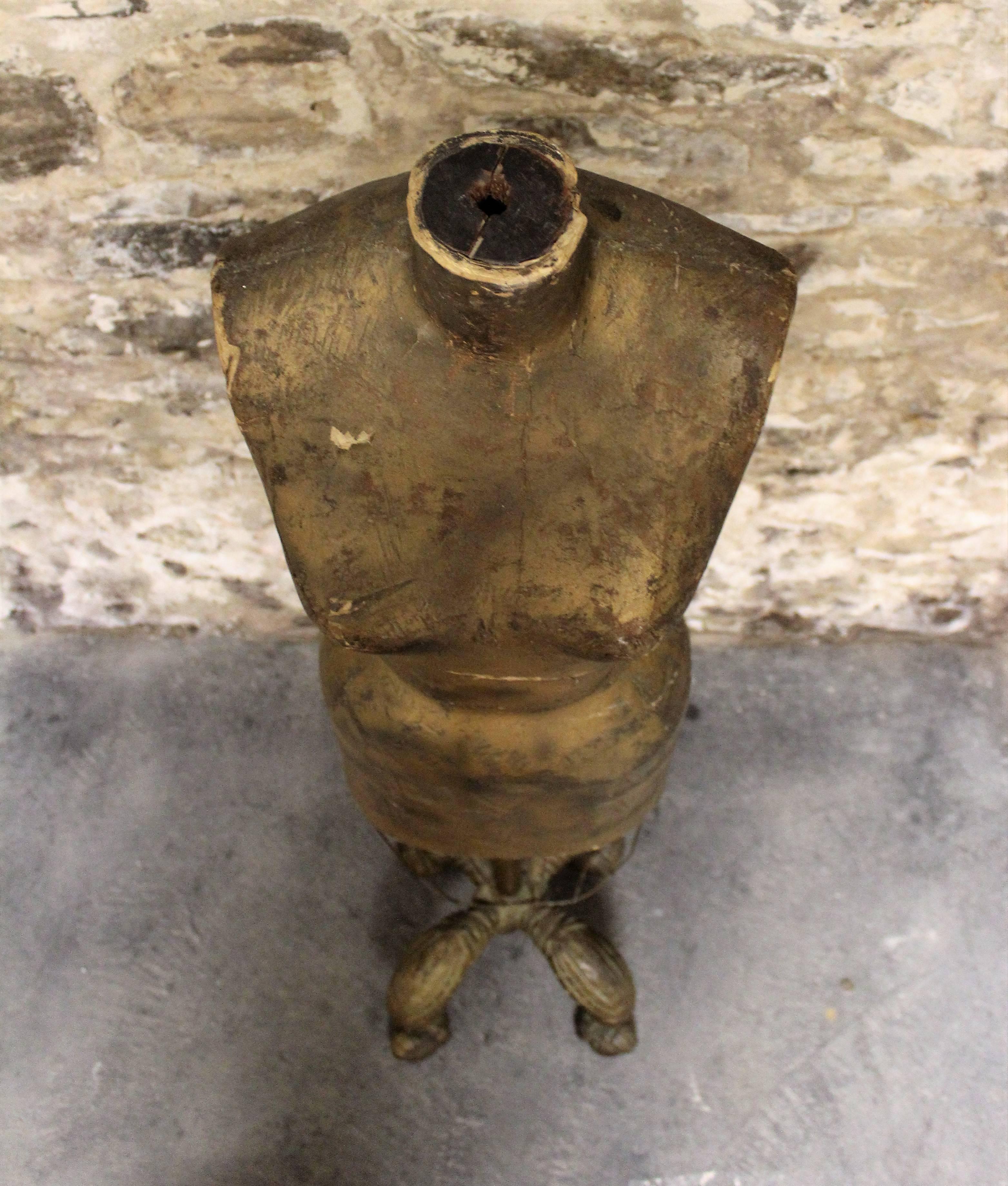 19th Century Dress Form with Cast Iron Ball Claw Feet For Sale 3