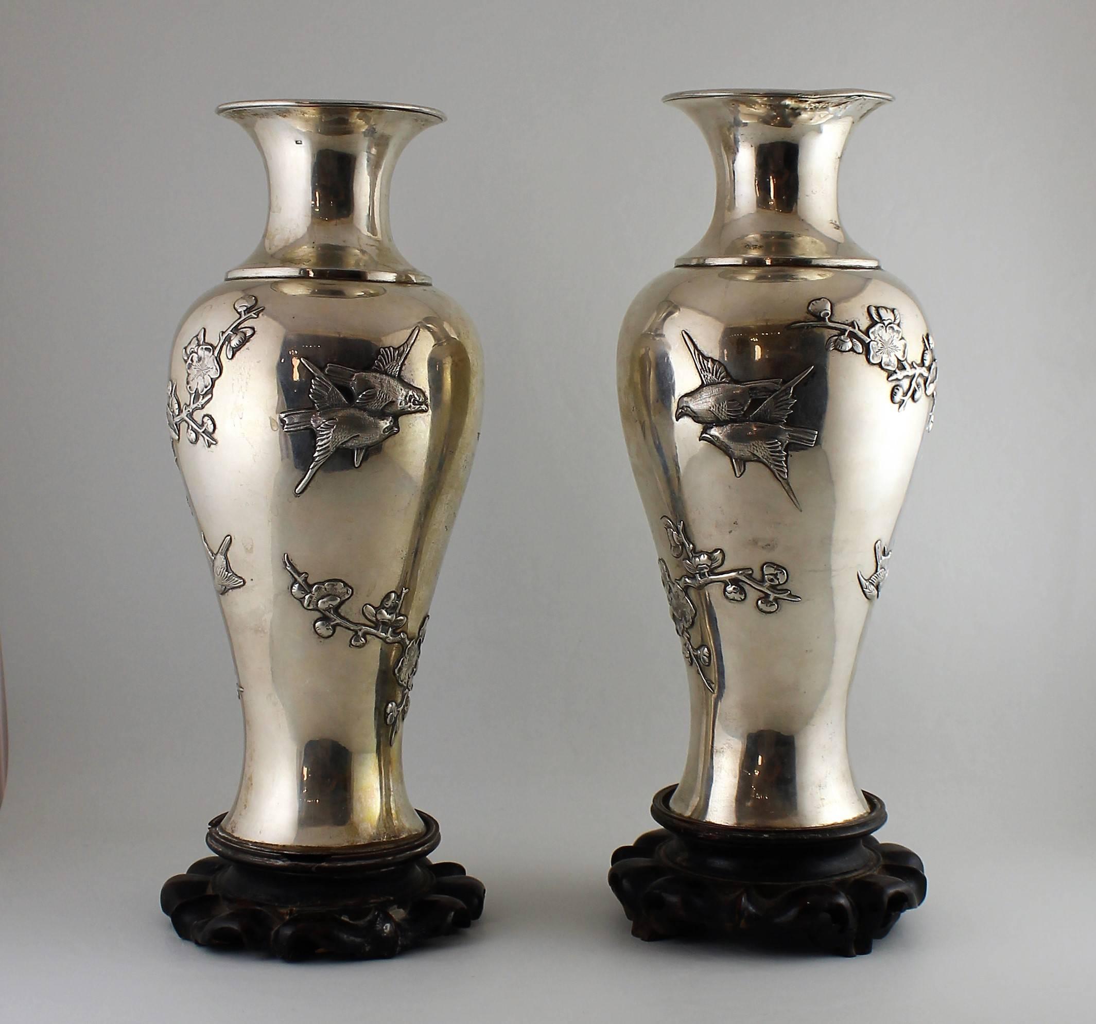 silver vase chinese