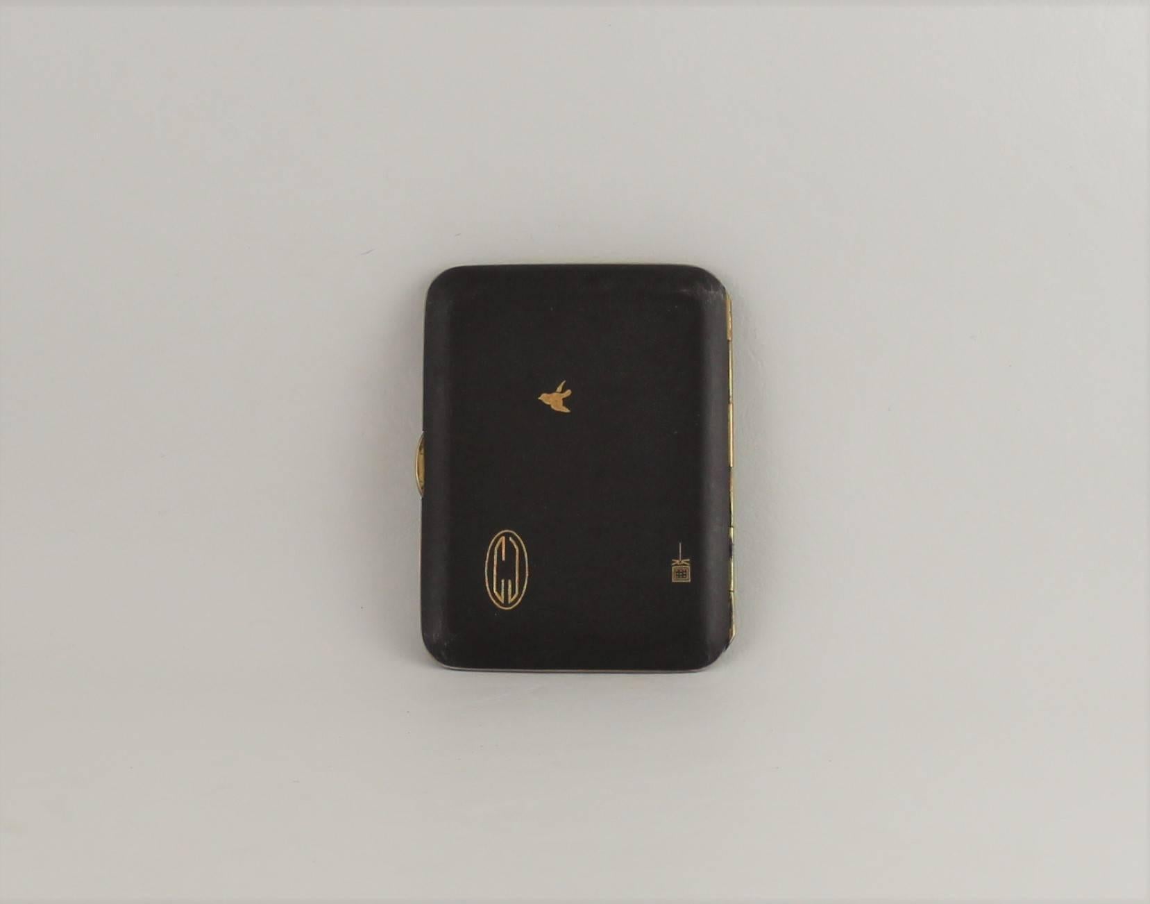Japanese Komai Damascene cigarette case.