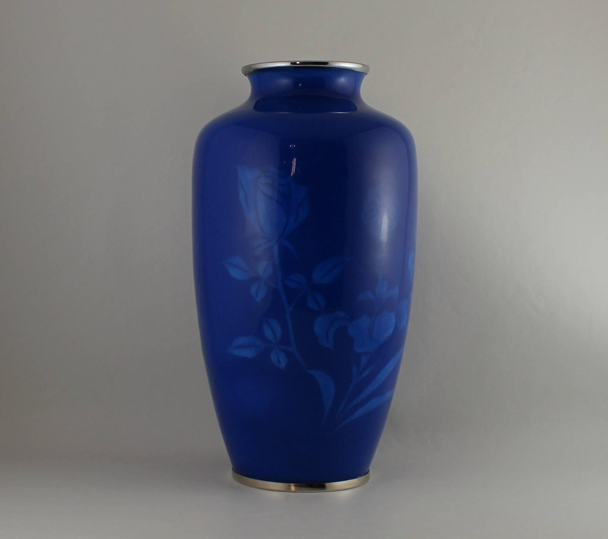 Mid-20th Century Japanese Wireless Cloisonne Vase For Sale