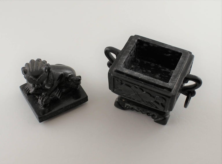 Chinese Soapstone Carved Box For Sale at 1stDibs
