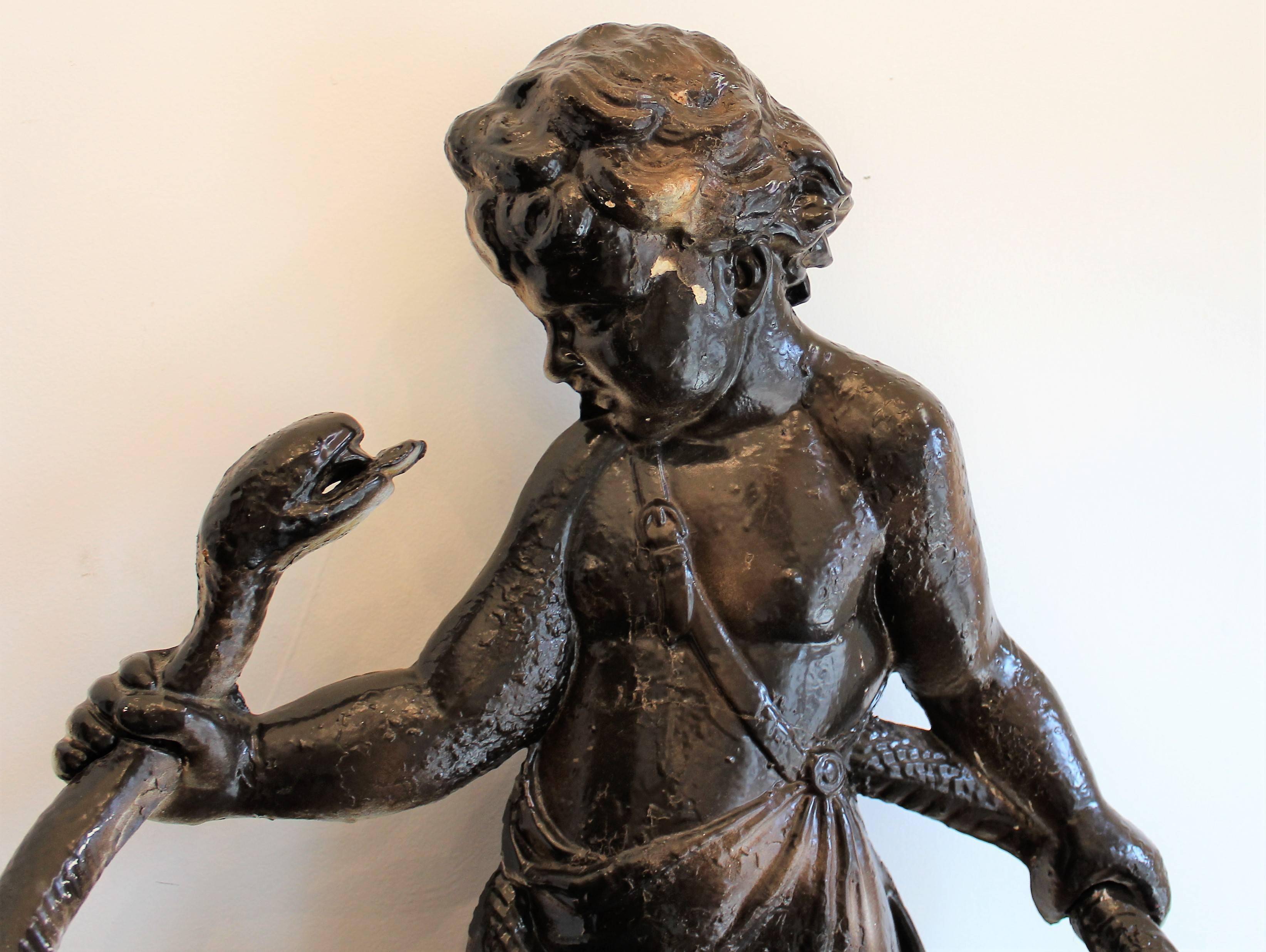 Victorian English Cast Iron Umbrella Stand Depicting the Baby Hercules