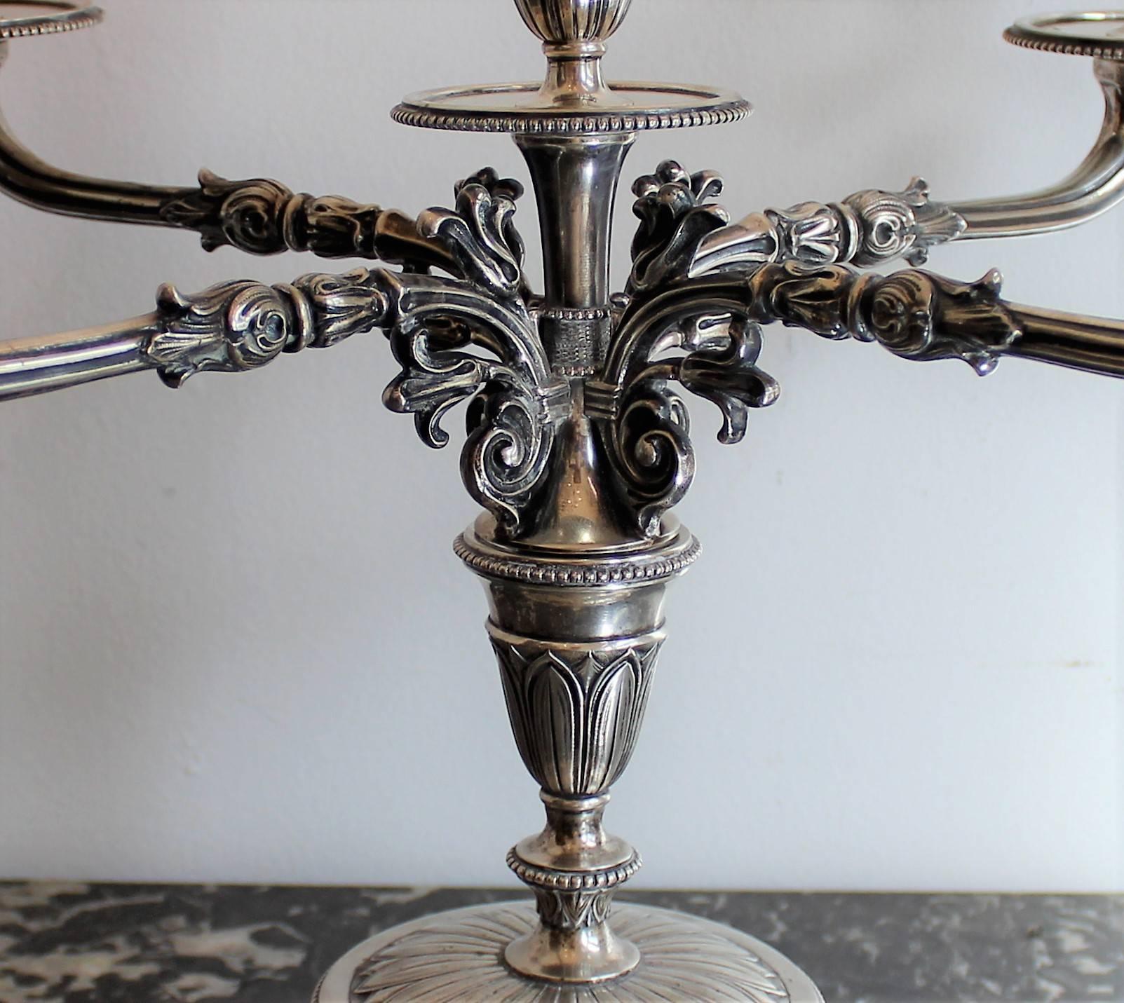 Pair of 19th Century Continental Silver Candelabra For Sale 1