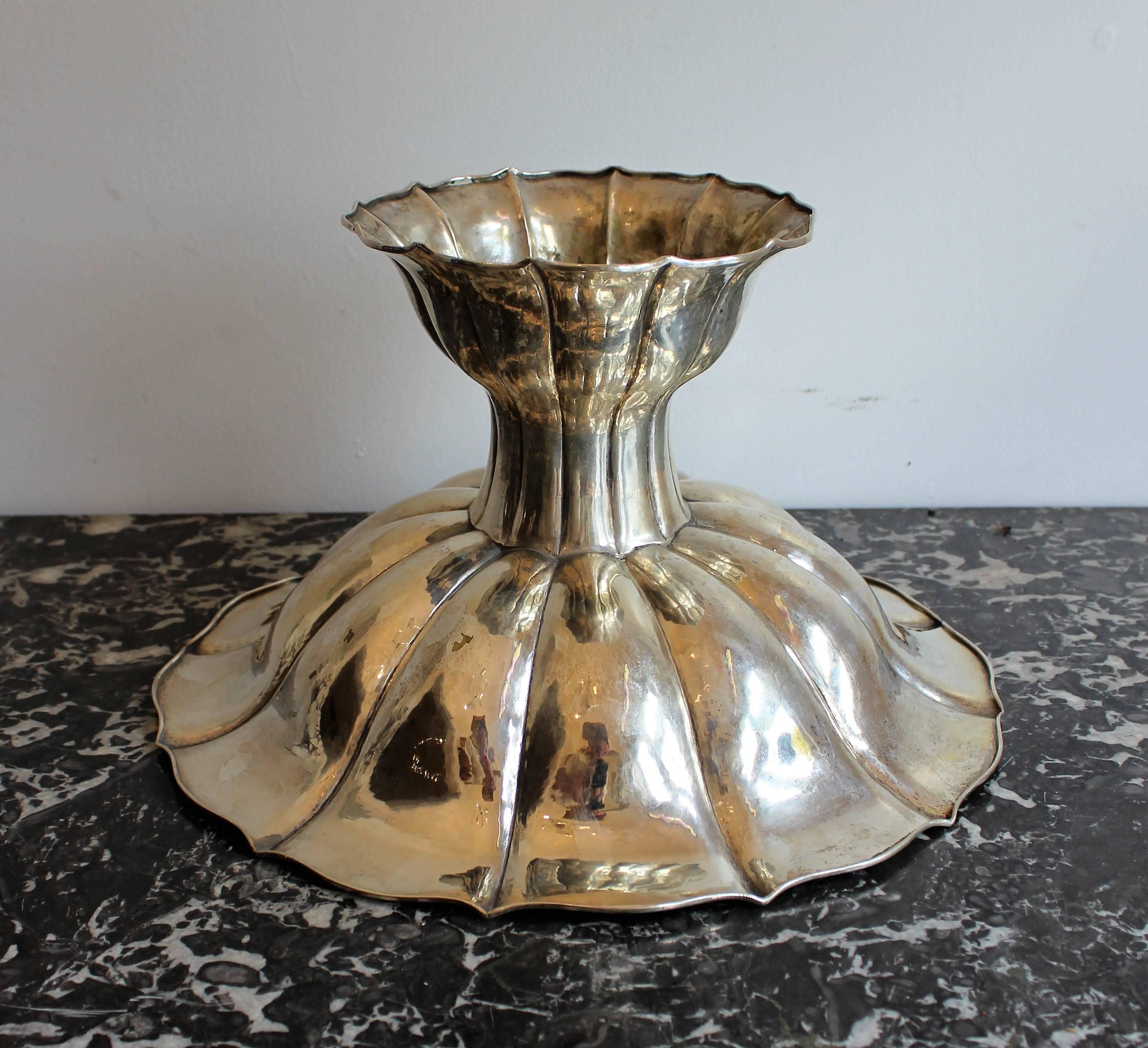 Austrian Secessionist Hand Hammered Continental  Silver Compote For Sale