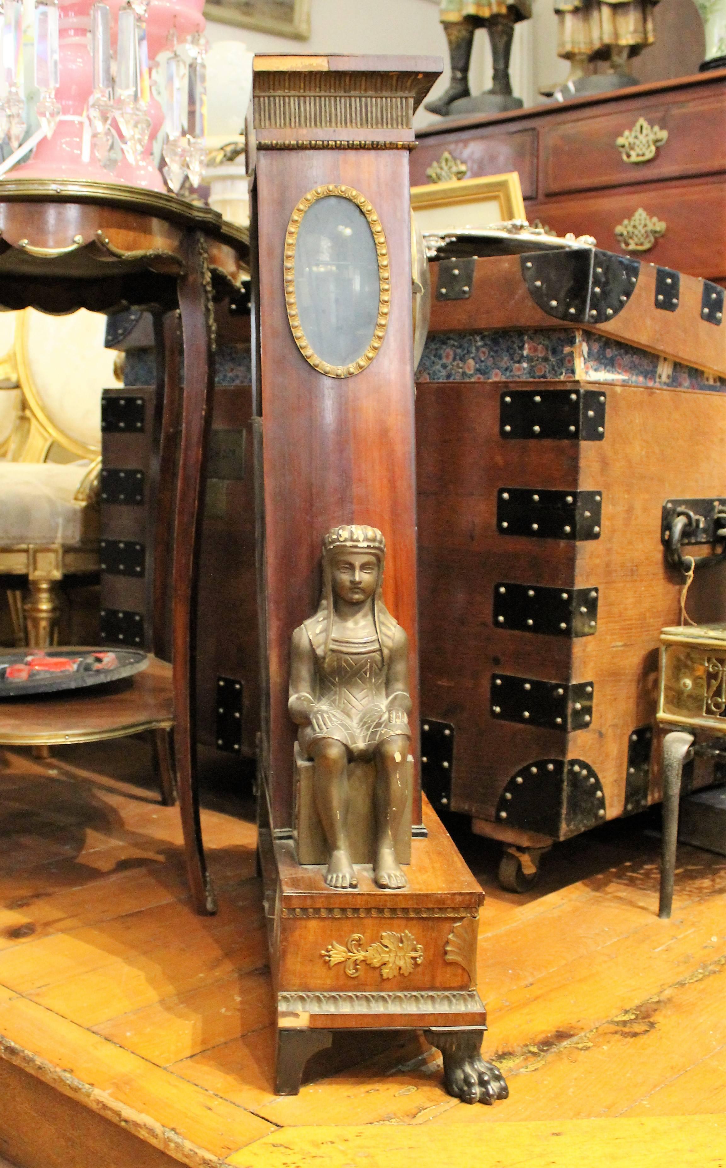 19th Century Egyptian Revival Grande Sonnerie Clock from the Biedermeier Period For Sale
