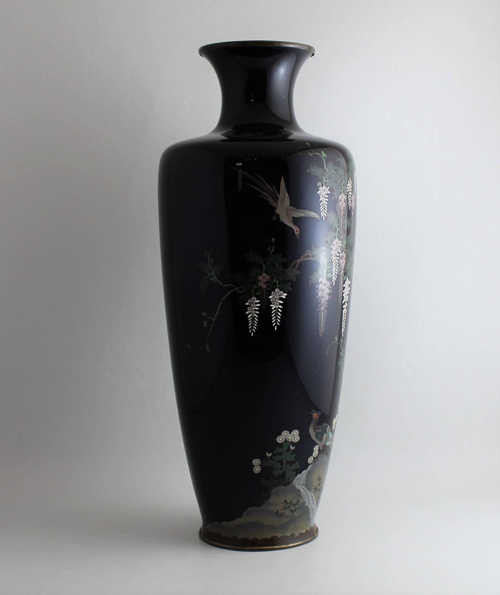 Japanese Meiji period cloisonne vase.