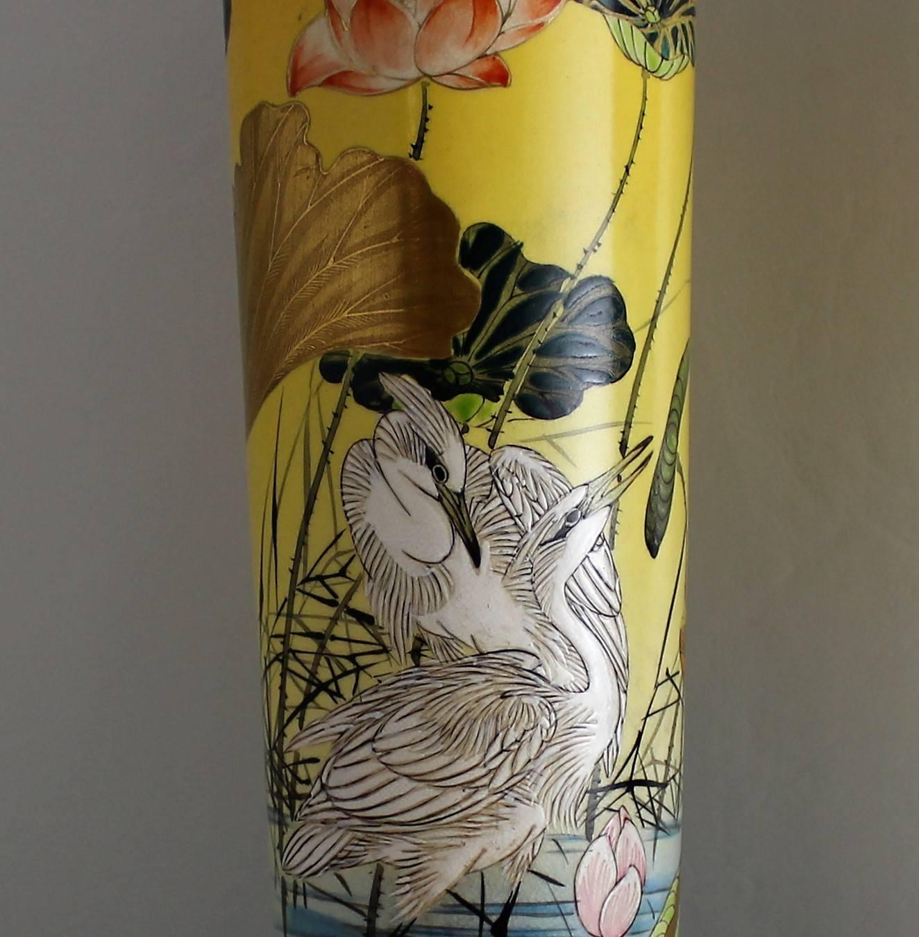 Pair of Meiji Period Japanese Ceramic Satsuma Vase's 1