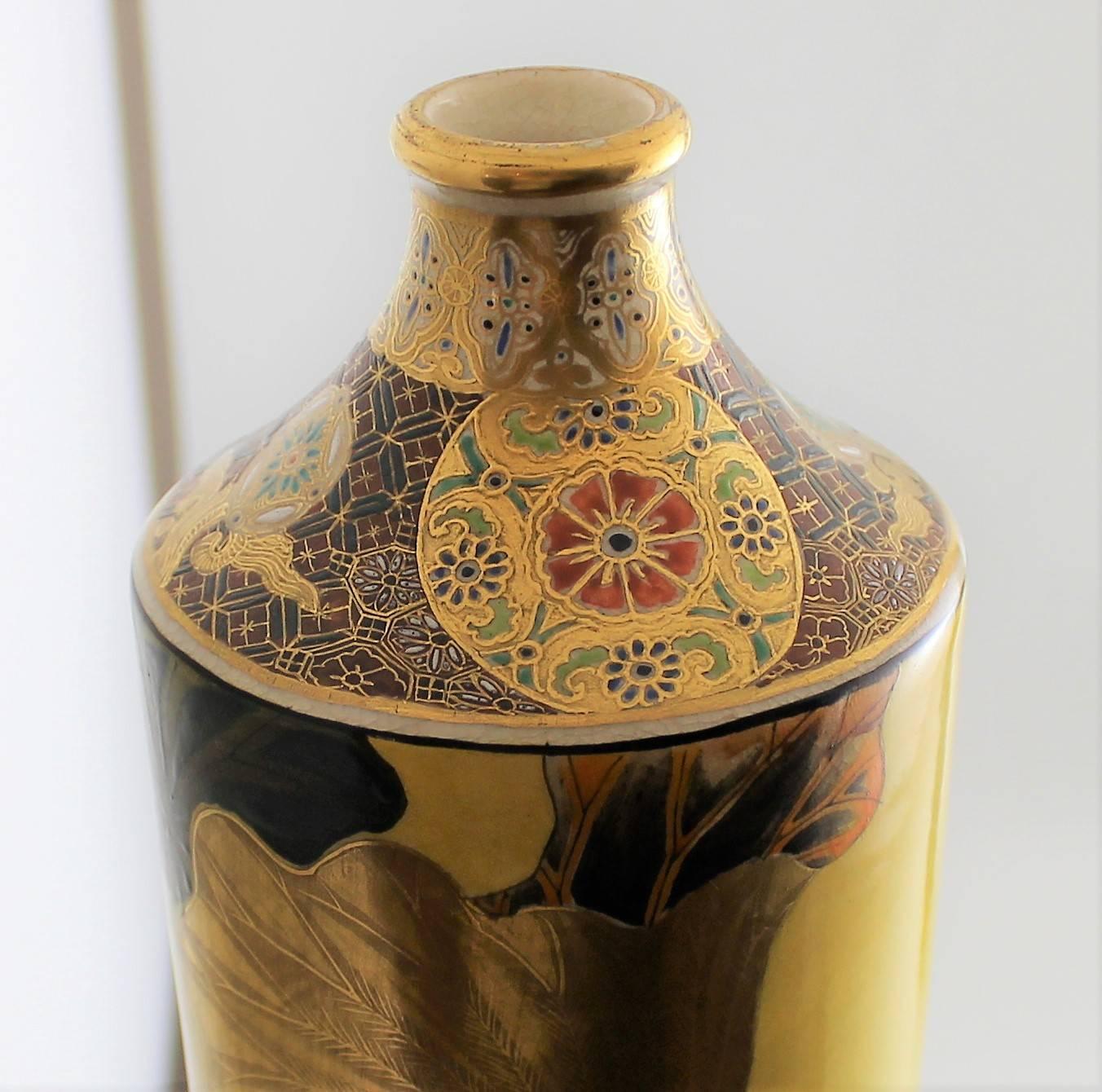 Pair of Meiji Period Japanese Ceramic Satsuma Vase's 4