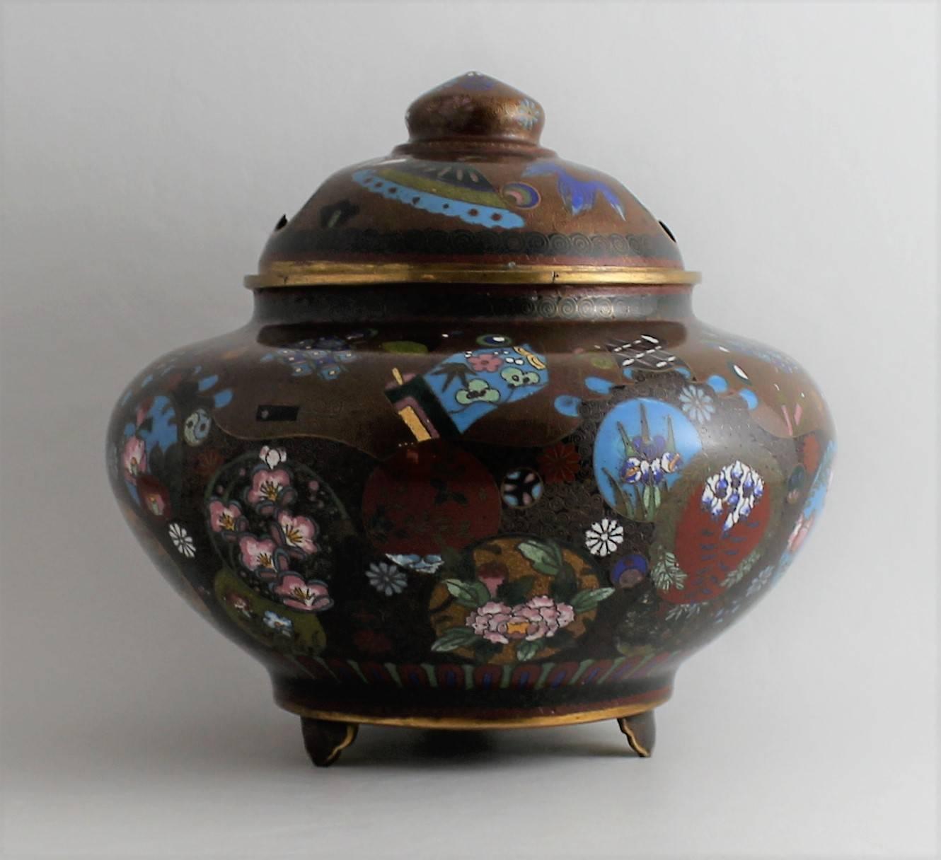 19th Century Japanese Meiji Period Cloisonne Censer