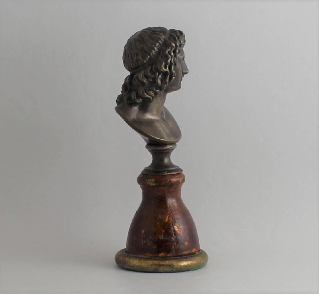 19th Century Classical Bronze Bust In Good Condition In Hamilton, Ontario