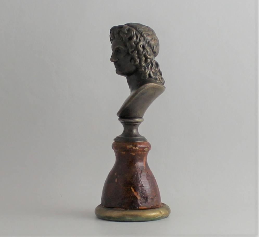 19th century classical bronze bust stamped LM.