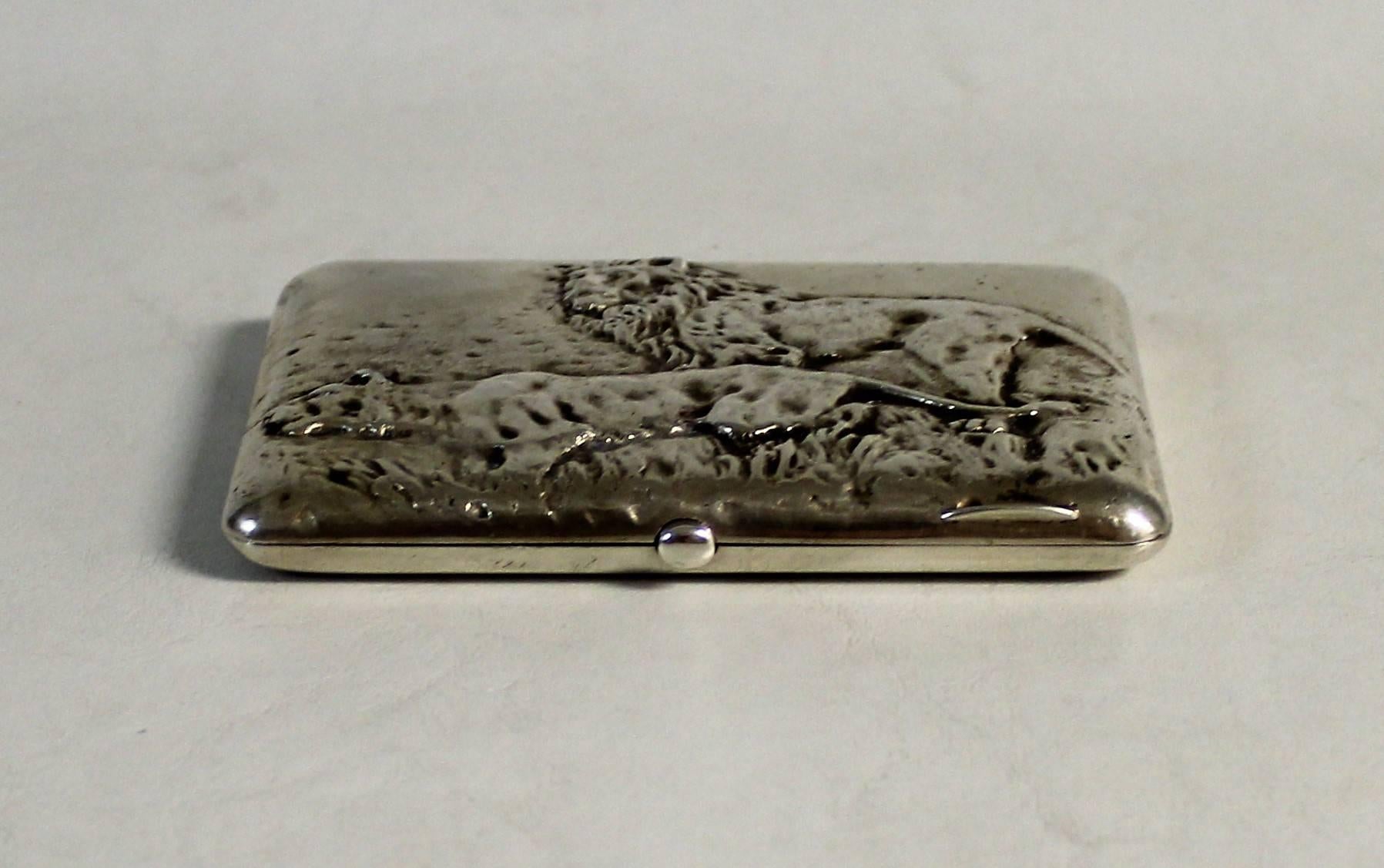 Russian Tsarist silver cigarette case.