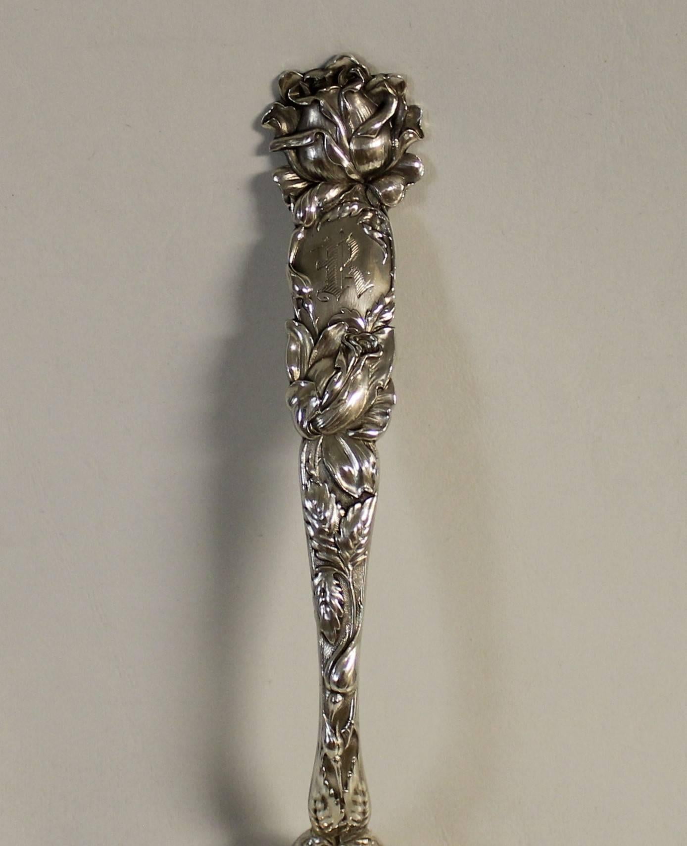 American 19th century sterling silver berry spoon.