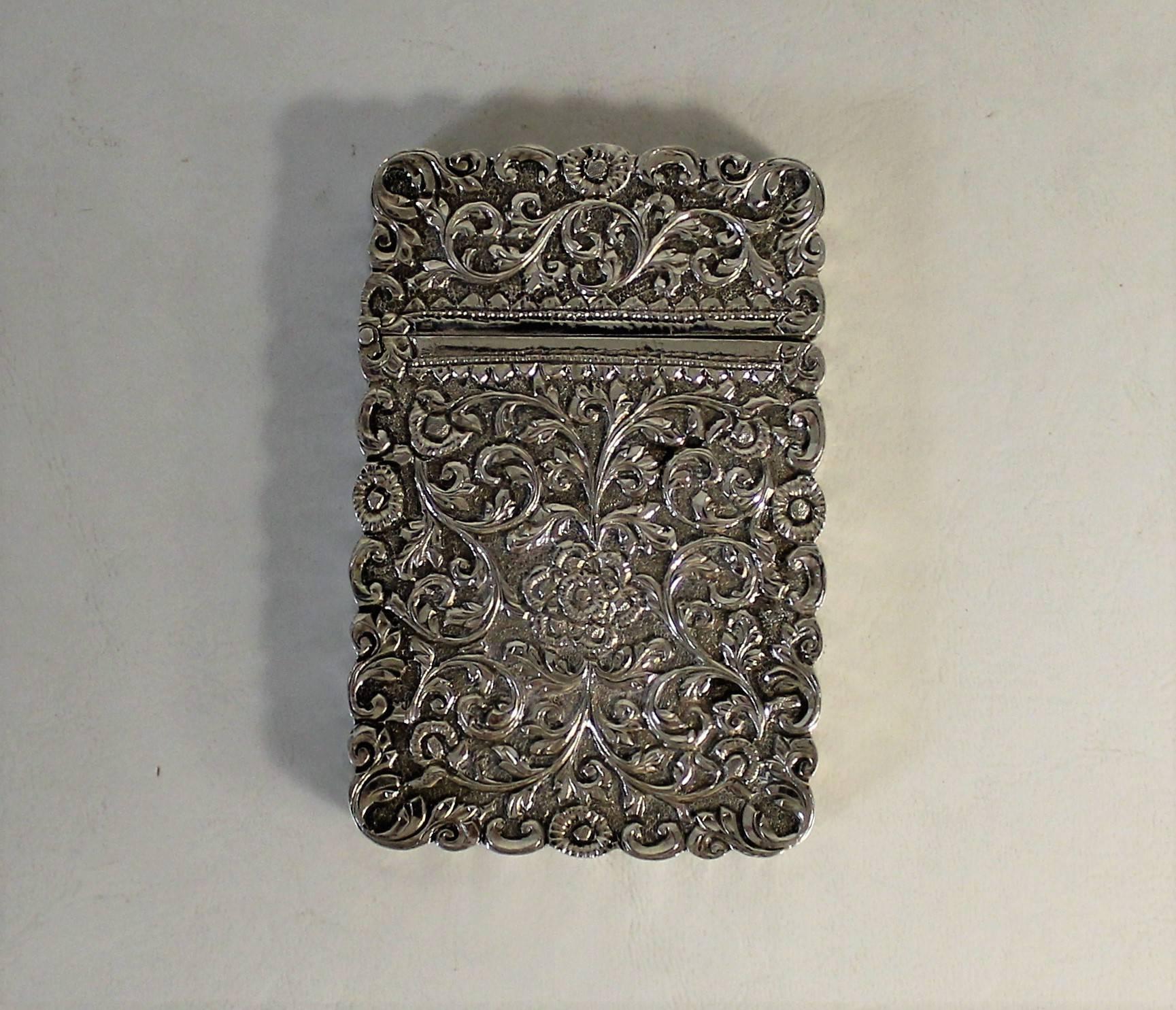 19th century sterling silver card case.